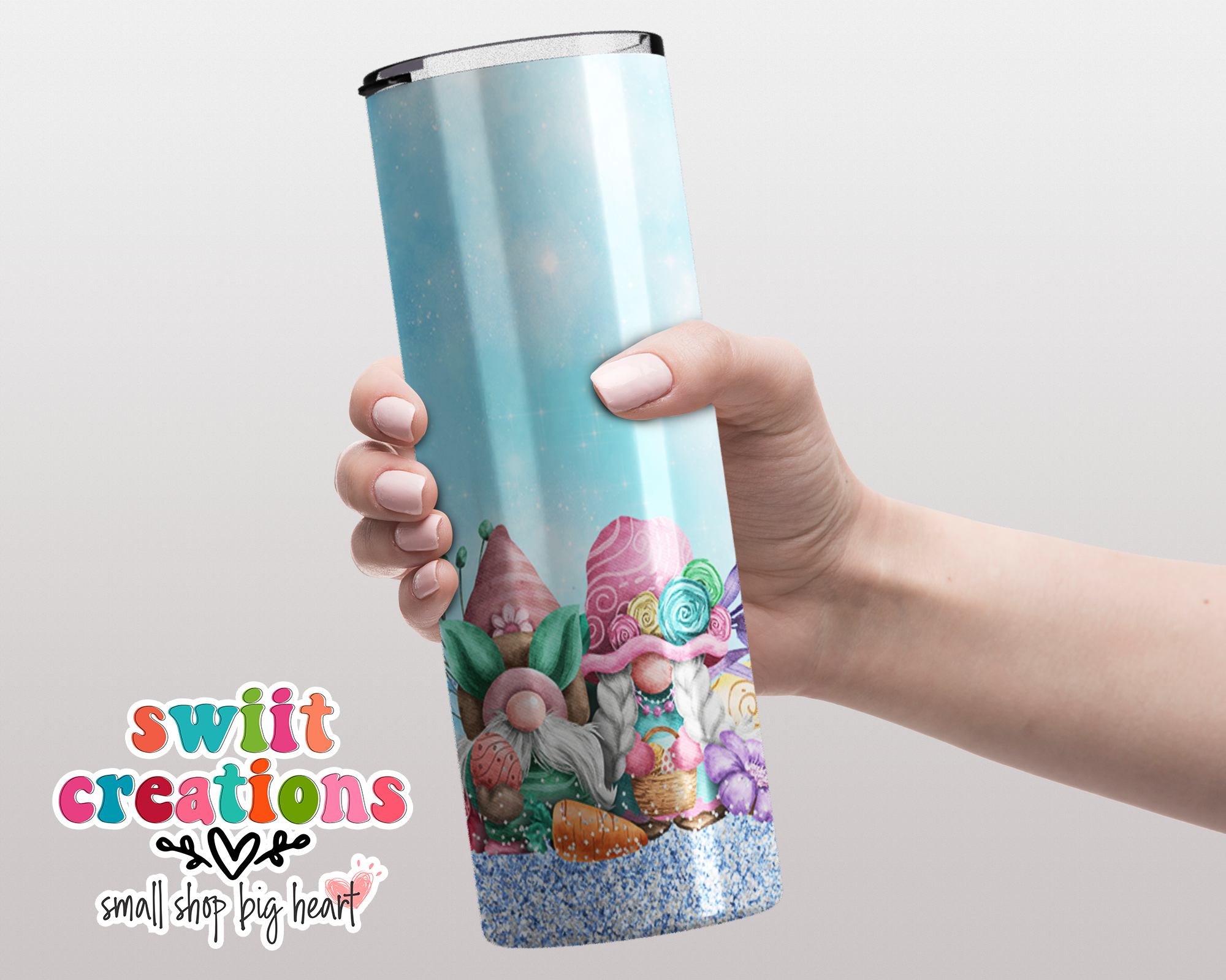 Blue Sky Easter Gnome Tumbler (T171)