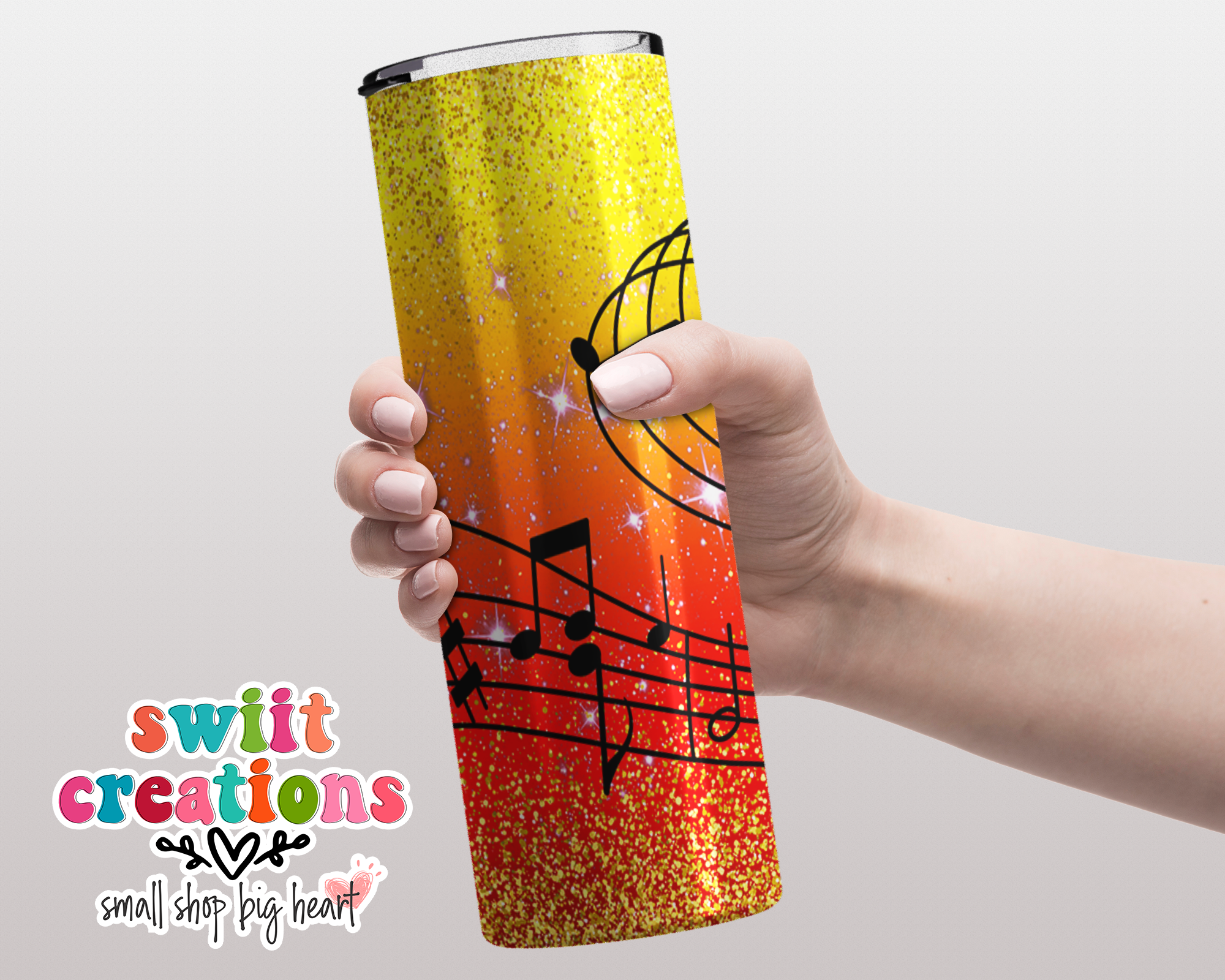 Orange Music Notes Tumbler (T276)