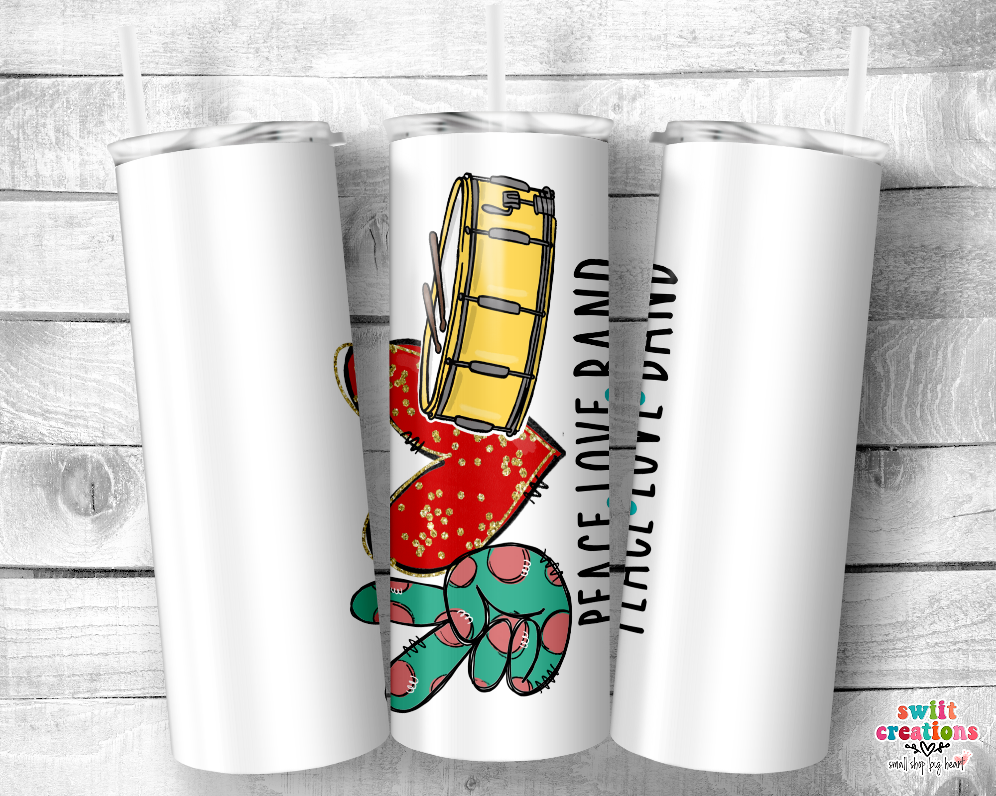 Peace Love Band Tumbler (T268)