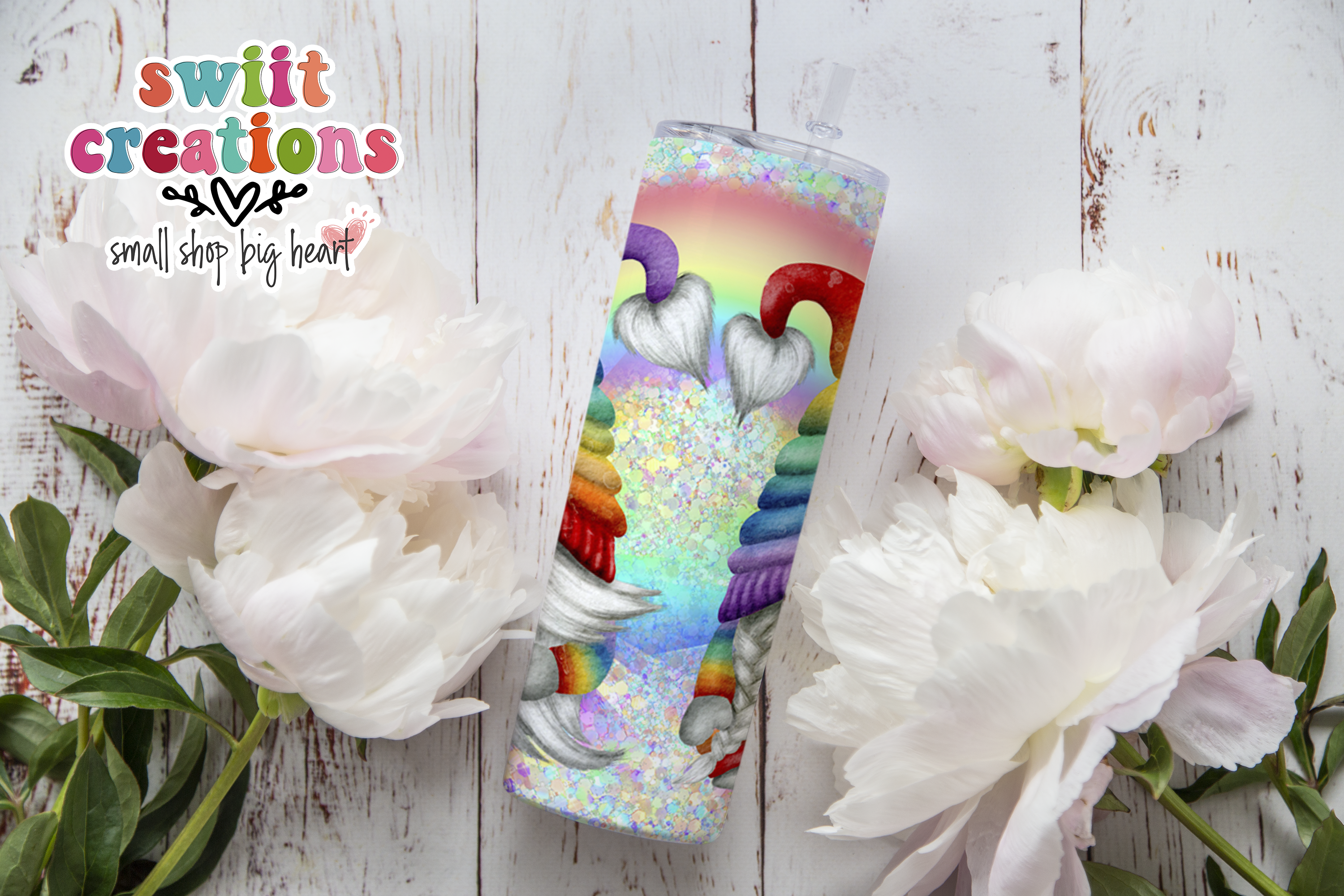Rainbow Gnome Tumbler (T231)