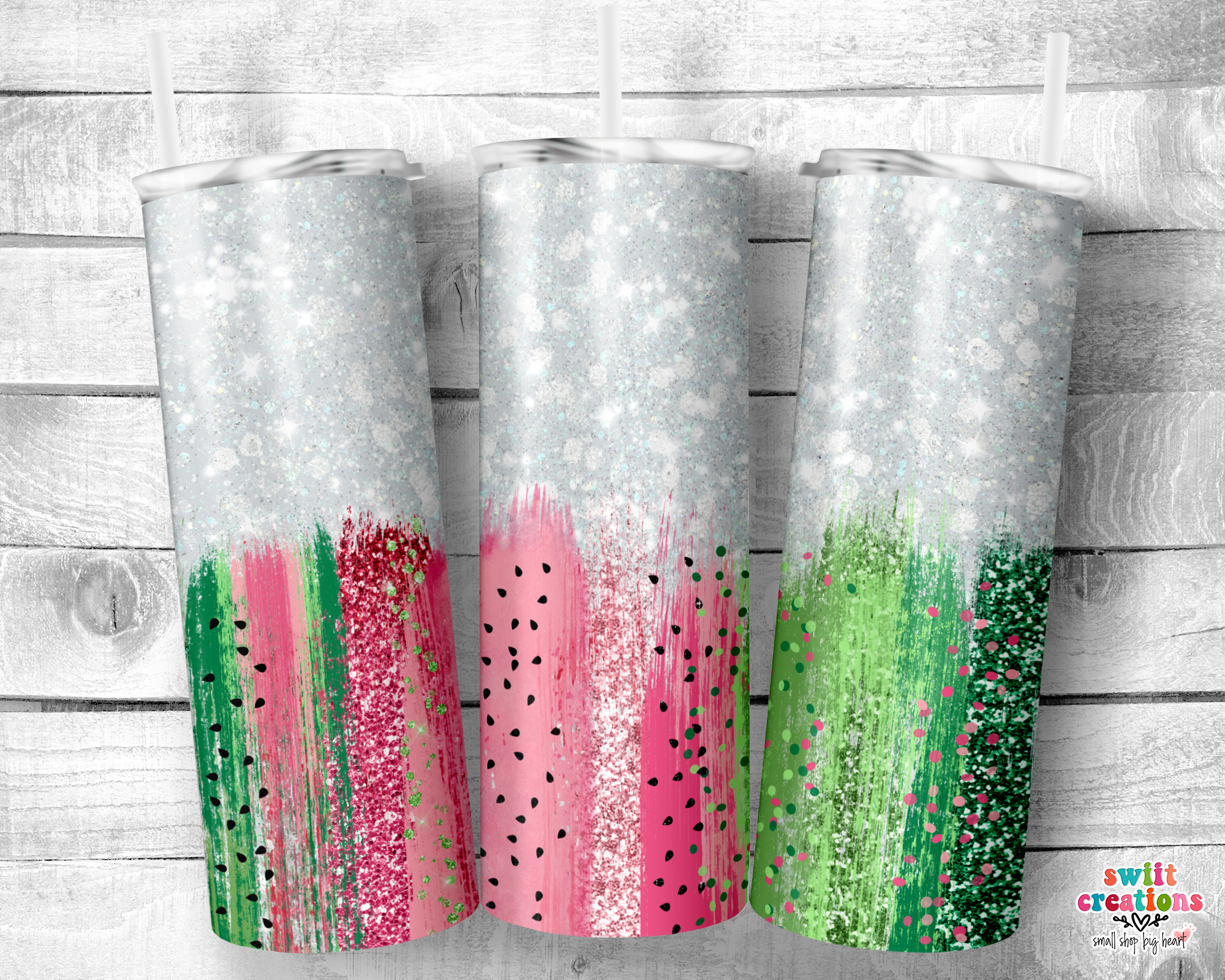 Watermelon Glitter Tumbler (T195)