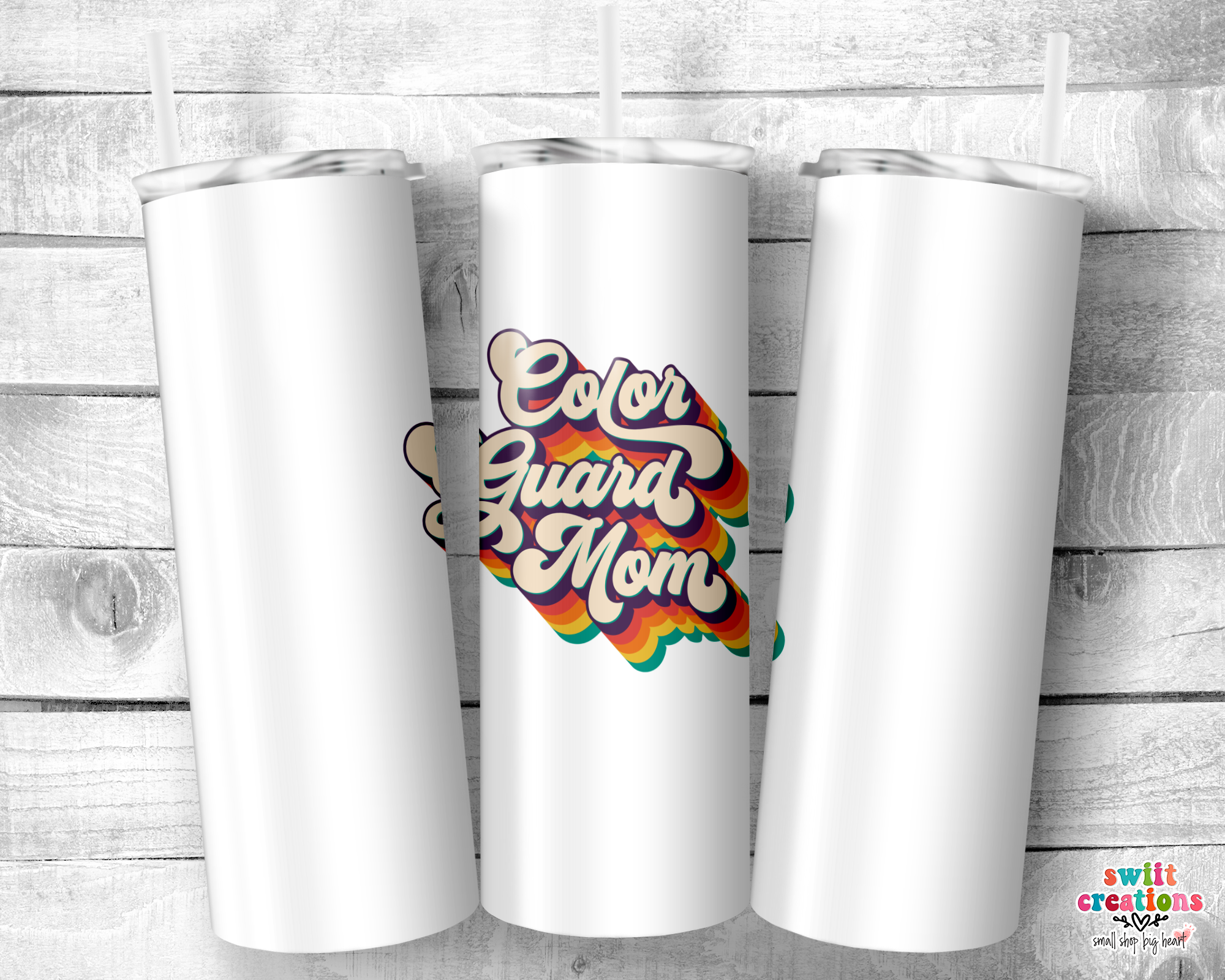 Retro Color Guard Mom Tumbler (T282)