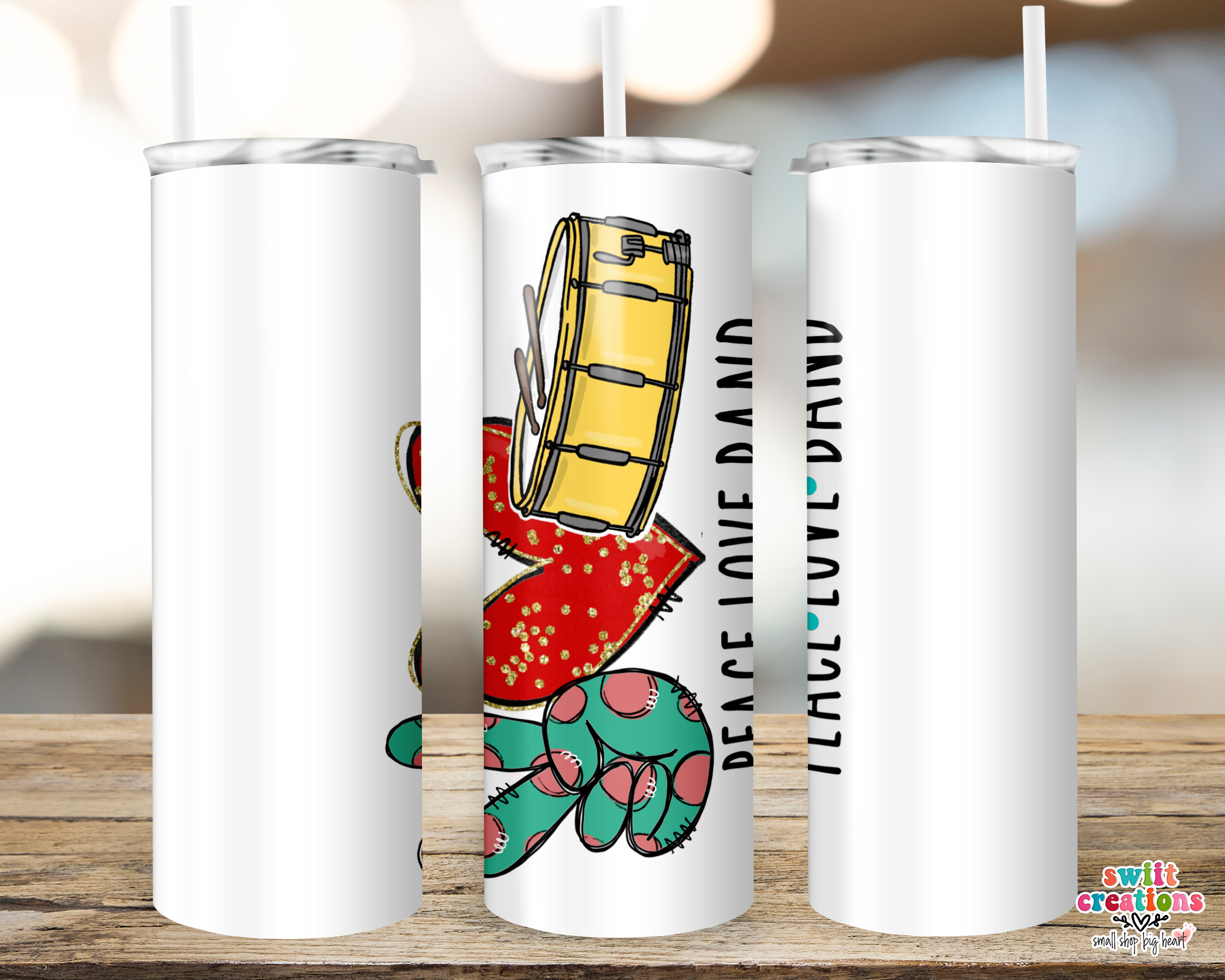 Peace Love Band Tumbler (T268)