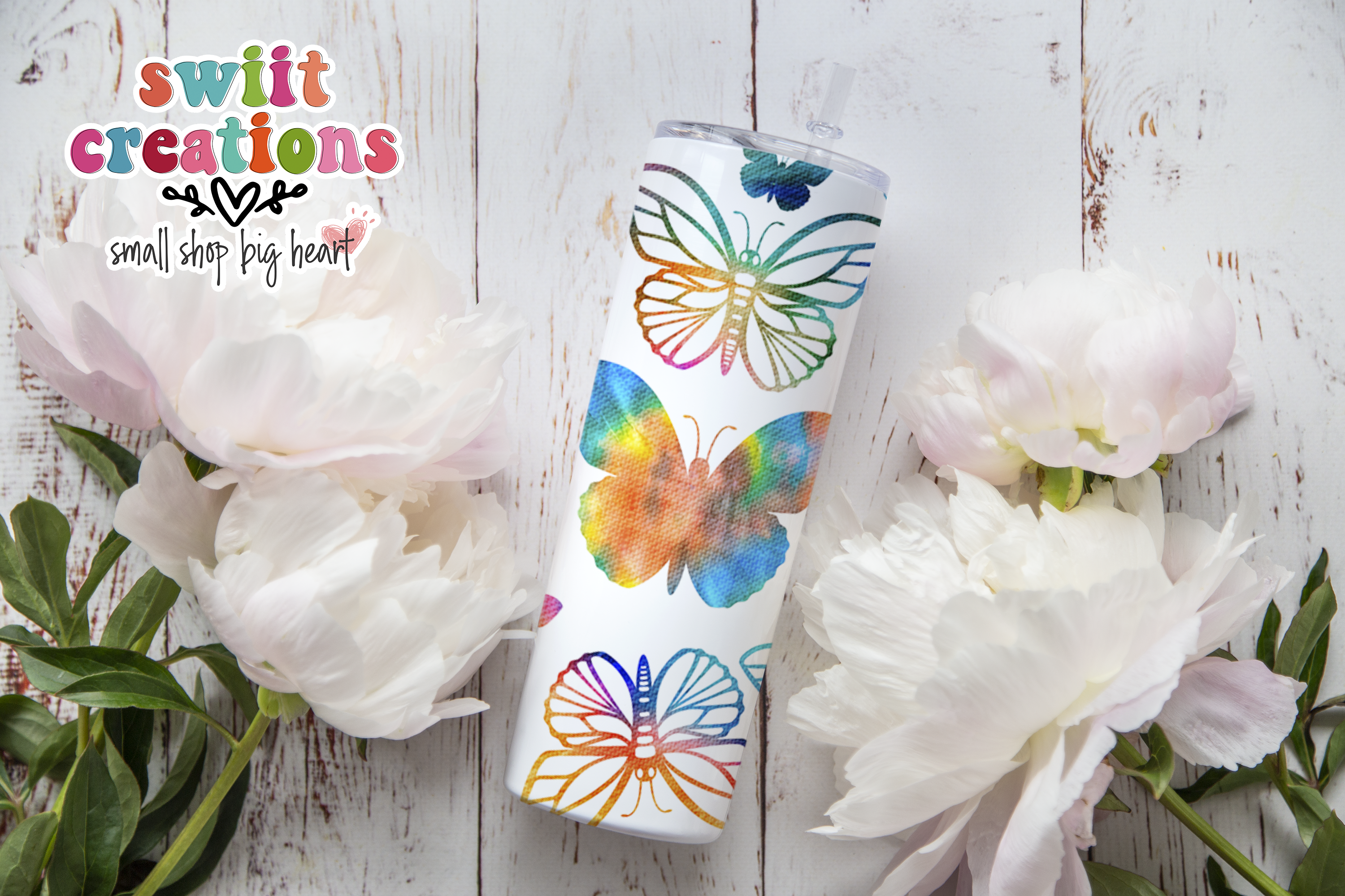 Colorful Butterfly Tumbler (T175)