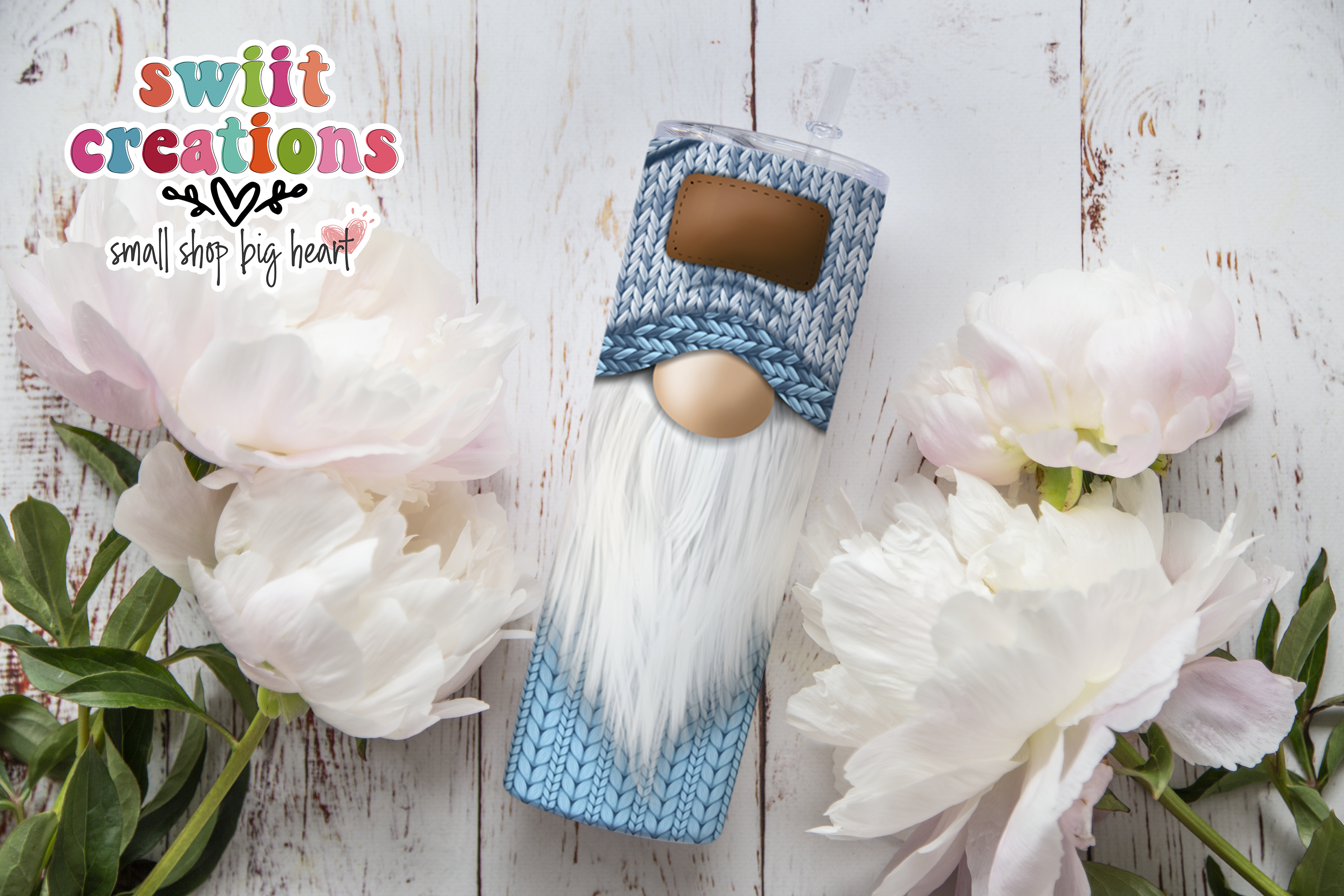 Blue Christmas Gnome Tumbler (T303)