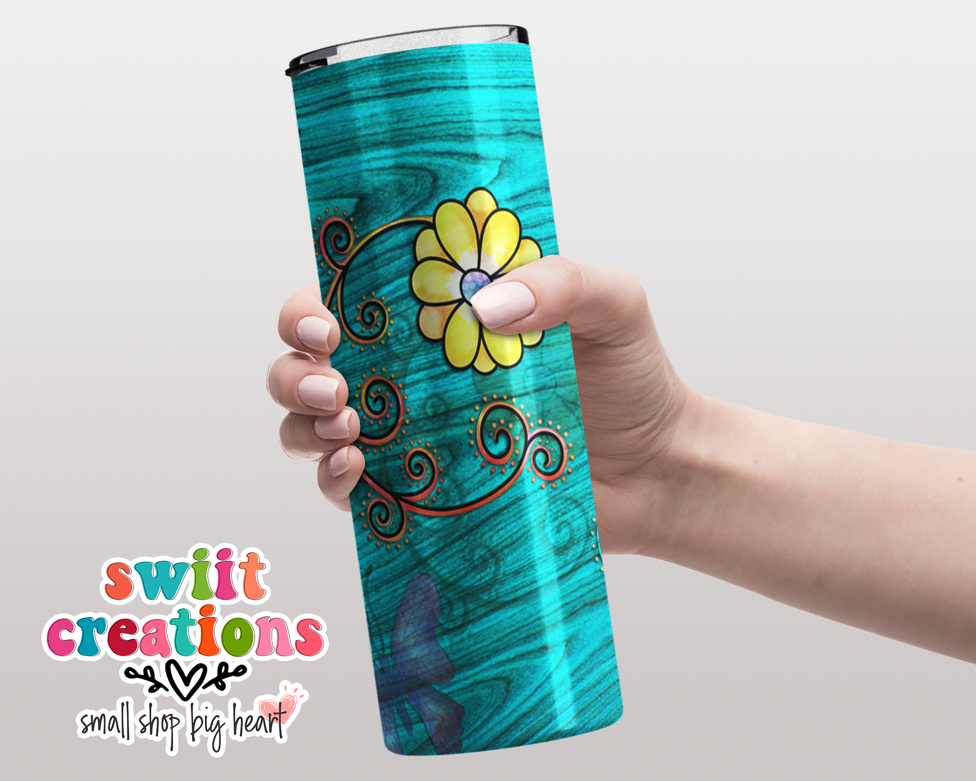 Teal Butterfly Tumbler (T170)