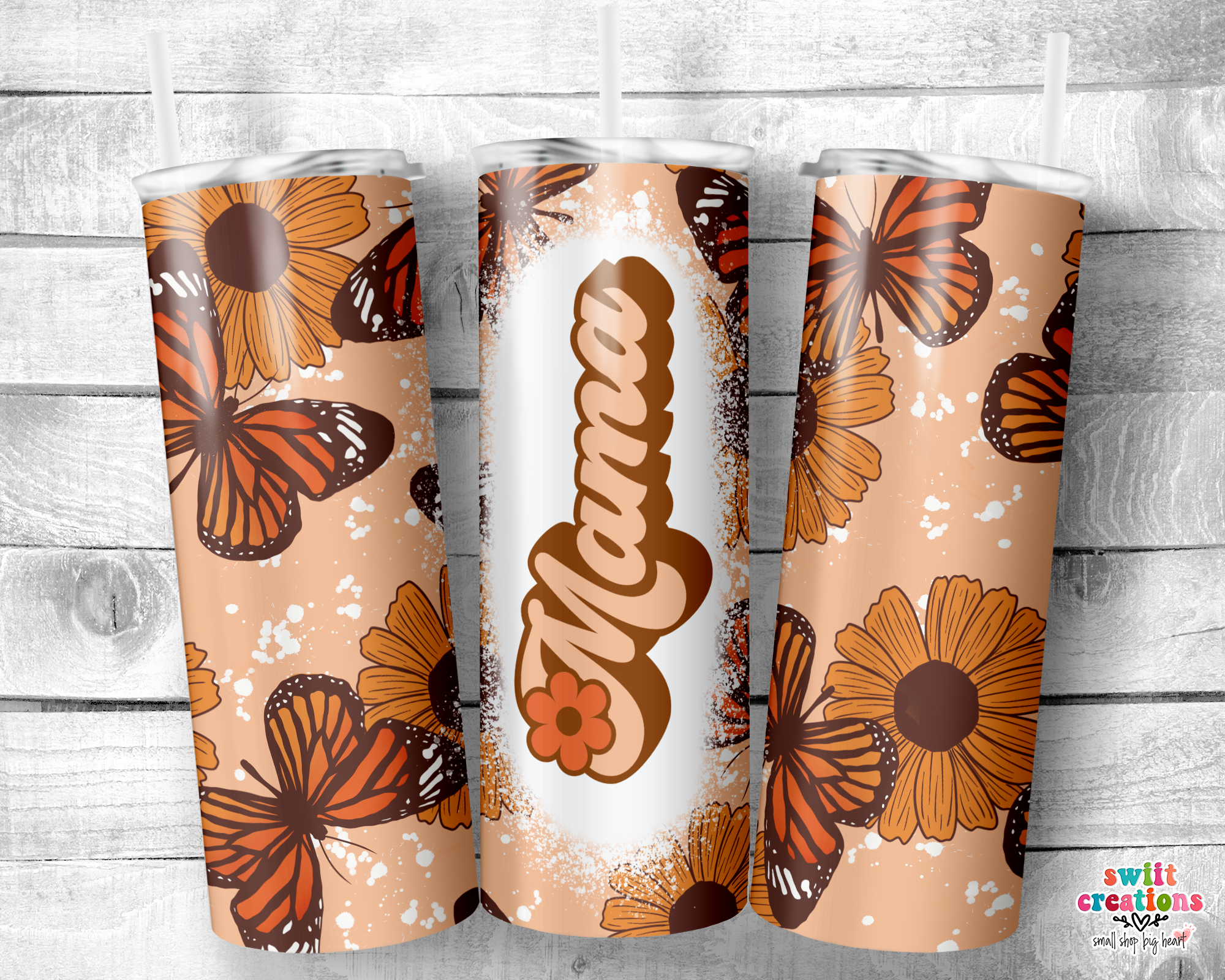 Butterfly Mom Retro Tumbler (T320)