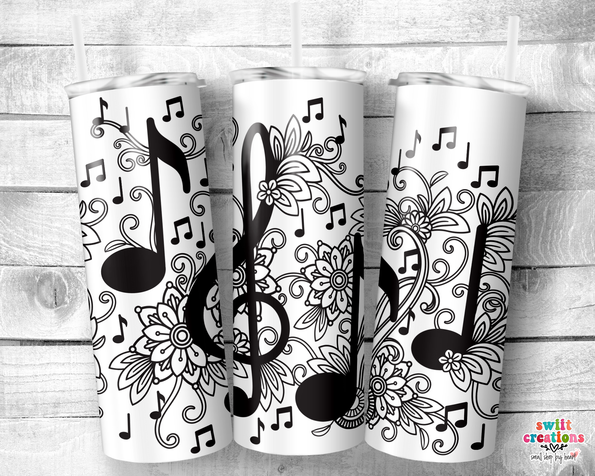 Floral Music Tumbler (T272)
