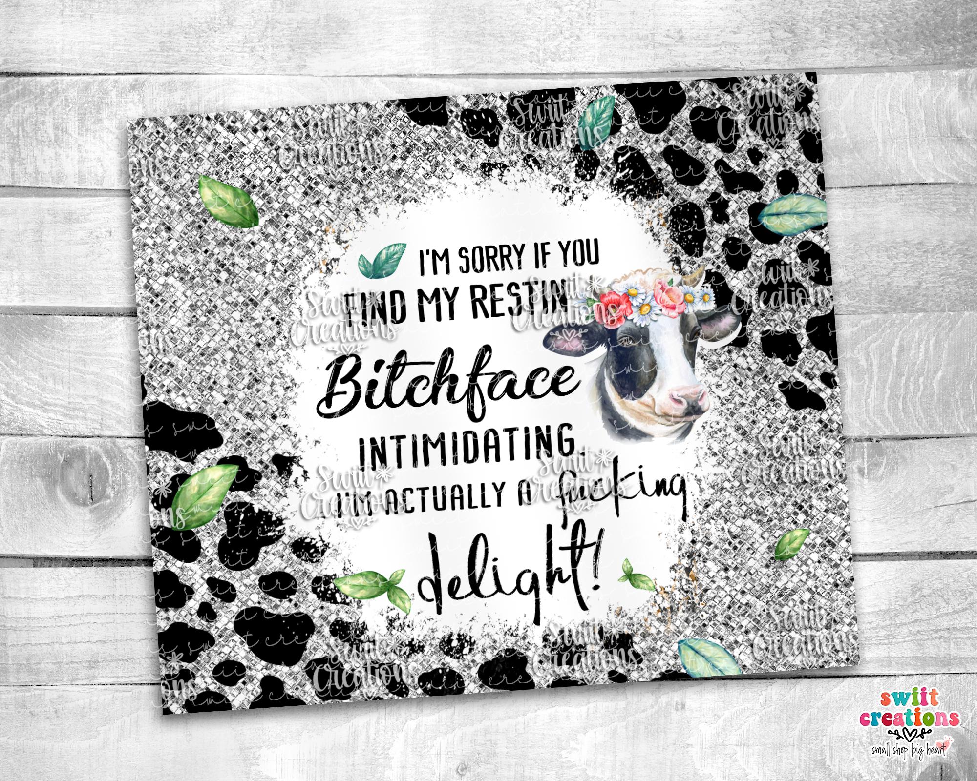 Cow Resting Bitchface Tumbler (T048)