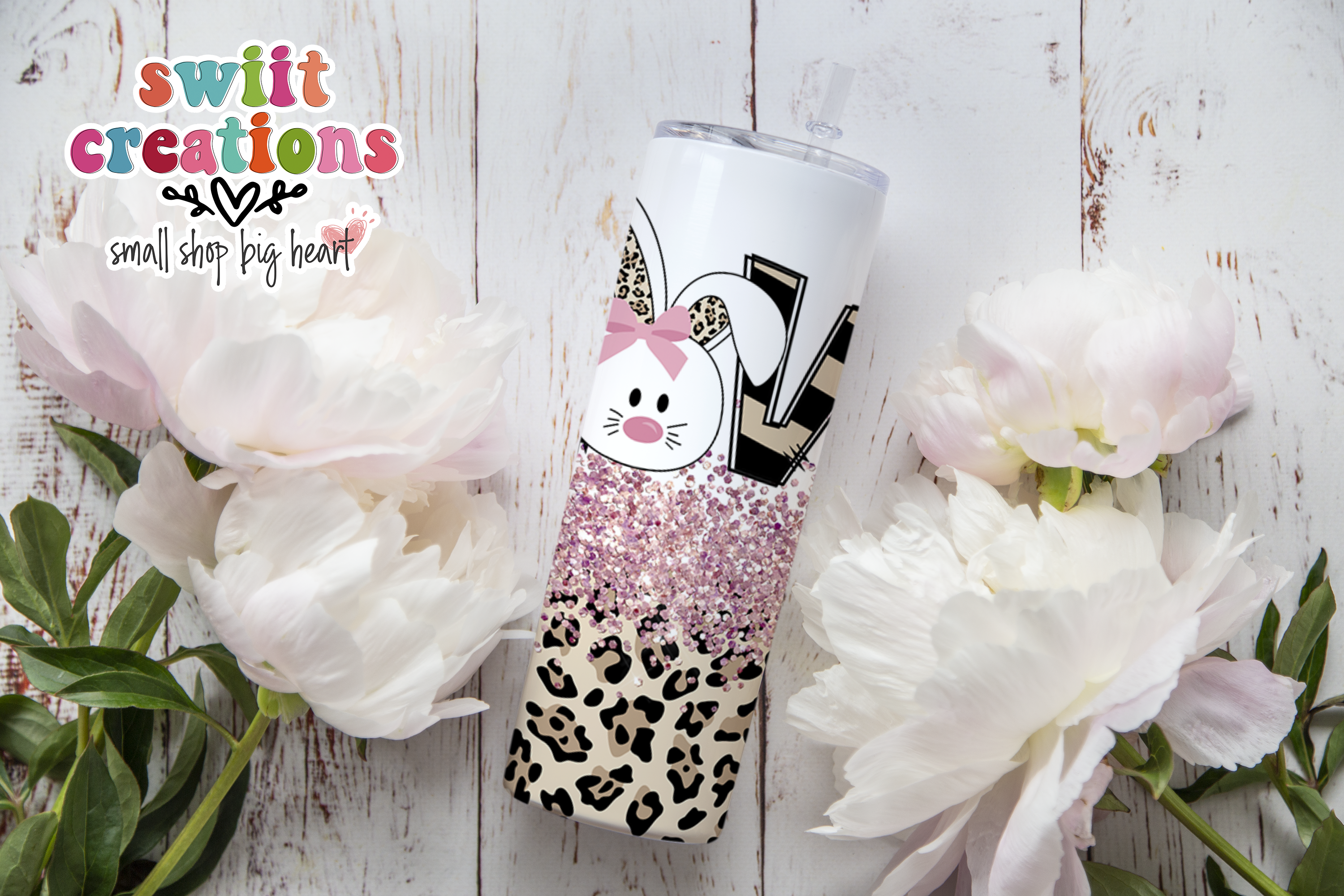 Bunny Love Leopard Tumbler (T155)