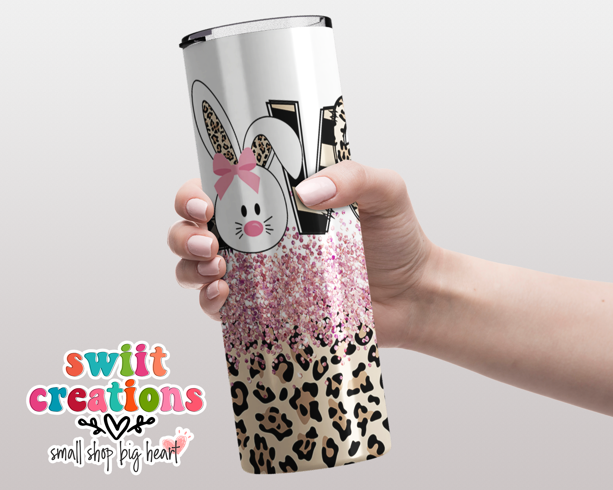 Bunny Love Leopard Tumbler (T155)