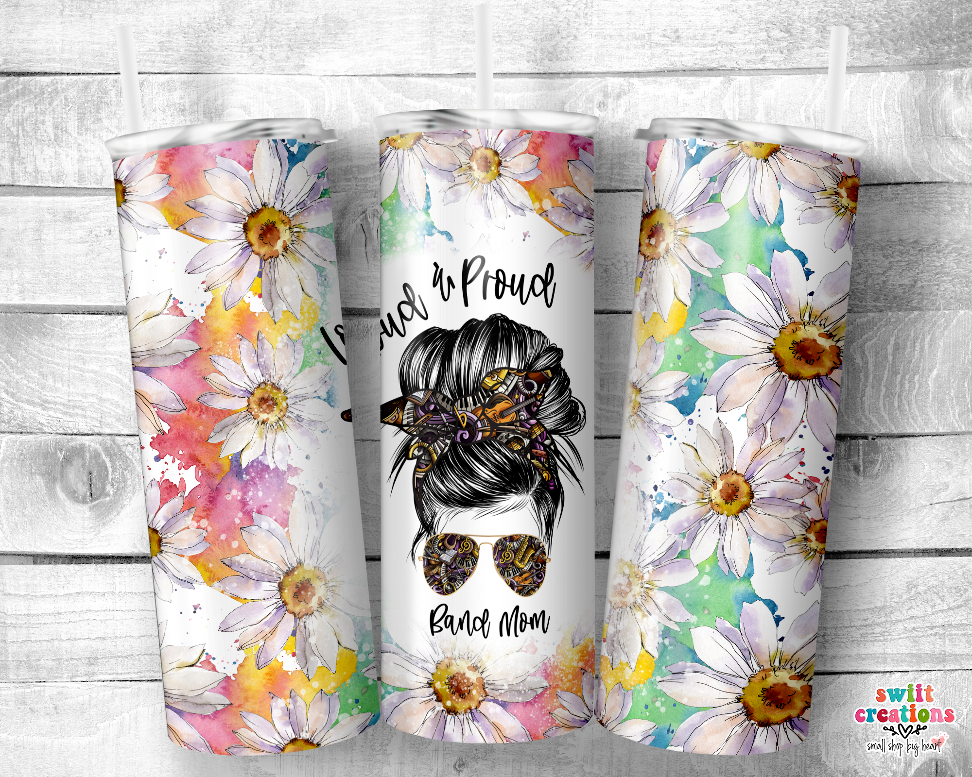 Floral Loud and Proud Band Mom Tumbler (T263)