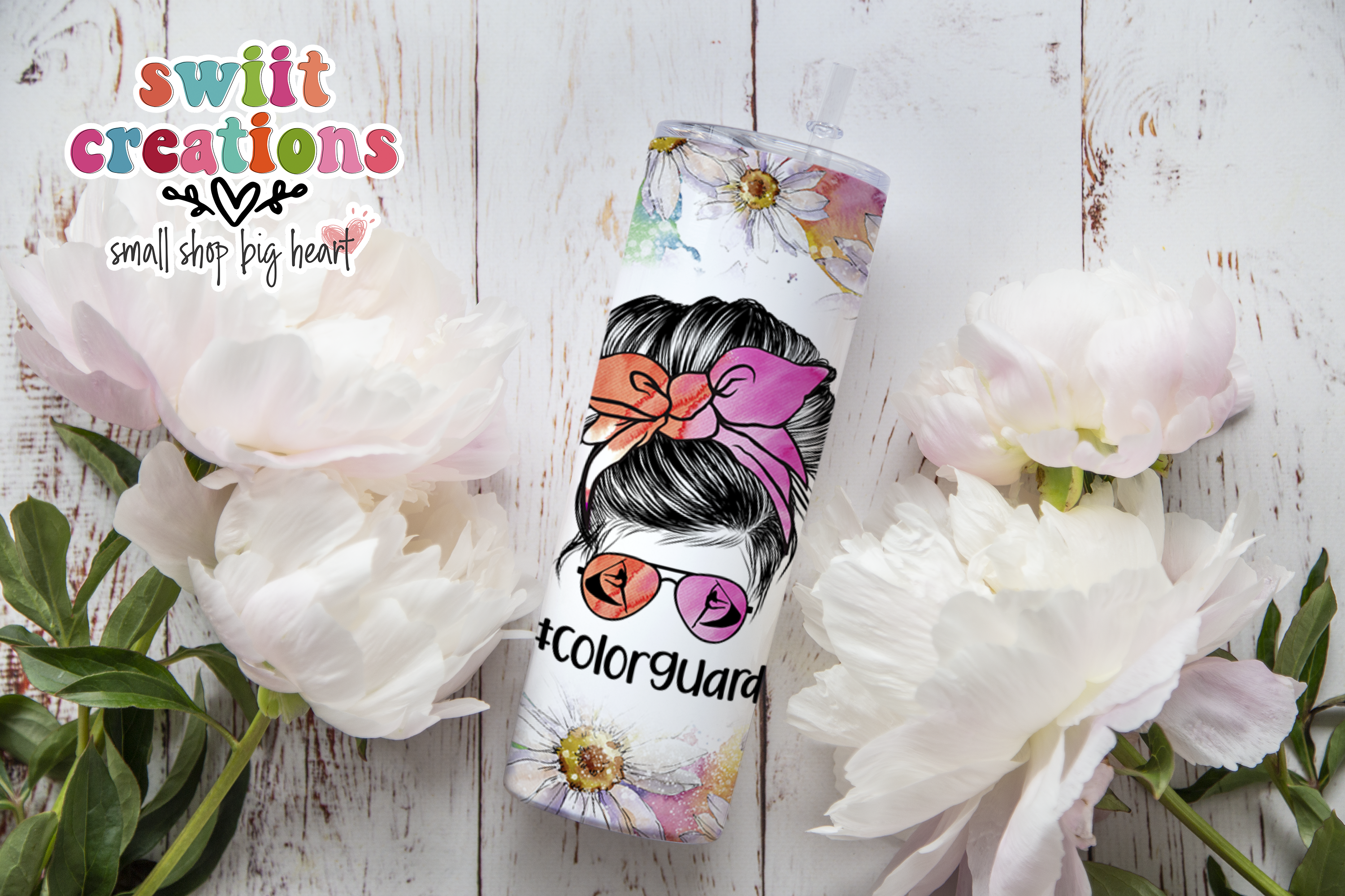 Floral Color Guard Mom Tumbler (T243)