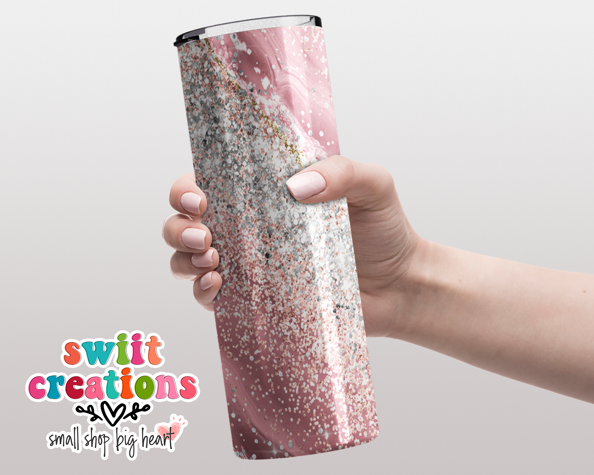 Pink Glitter Tumbler (T177)