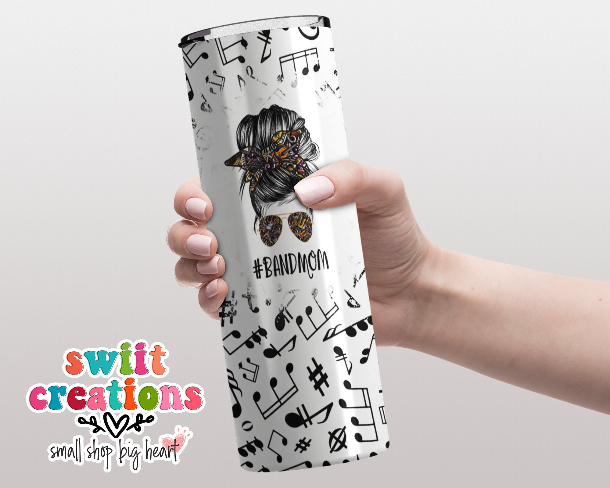 Band Mom Music Notes Tumbler (T032)
