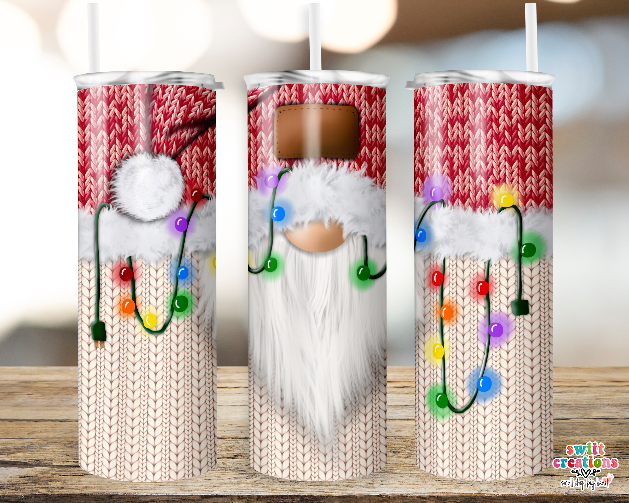 Christmas Lights Gnome Tumbler (T306)