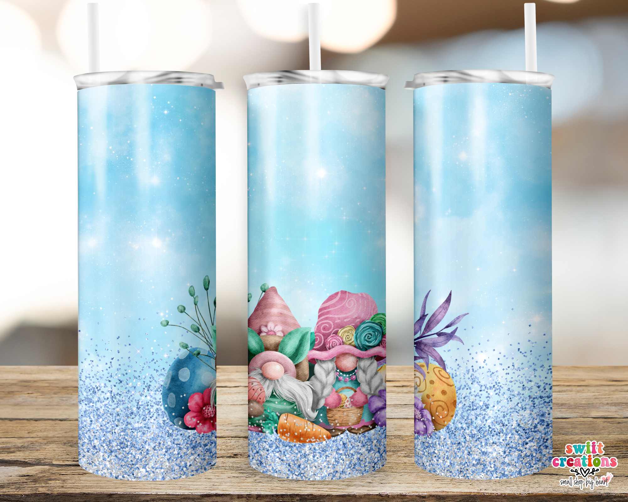 Blue Sky Easter Gnome Tumbler (T171)