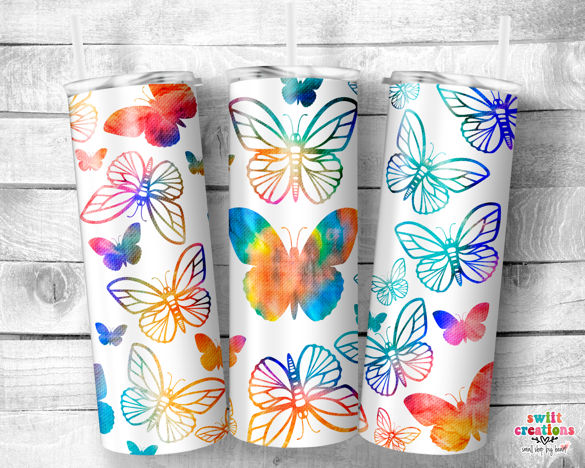 Colorful Butterfly Tumbler (T175)