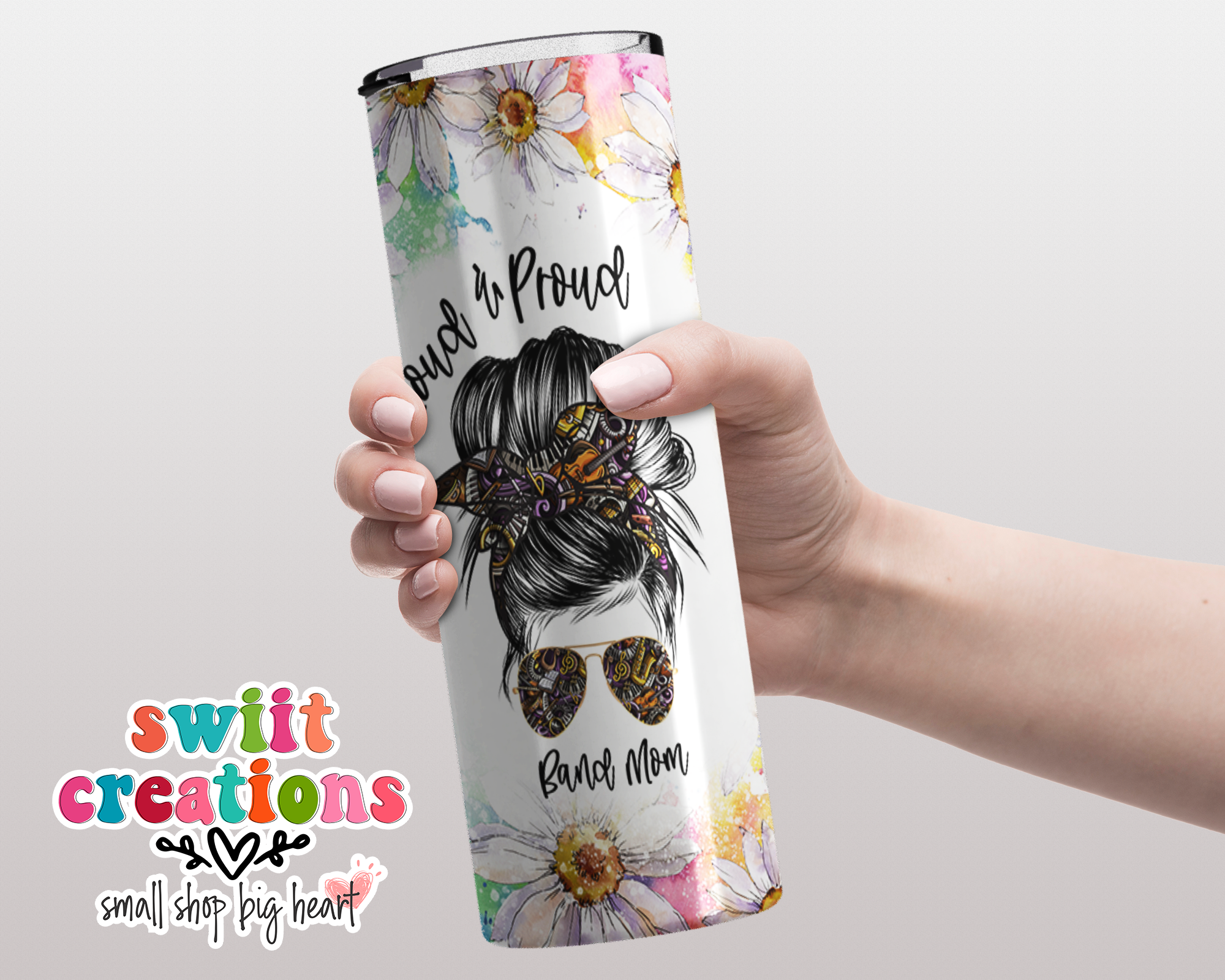 Floral Loud and Proud Band Mom Tumbler (T263)