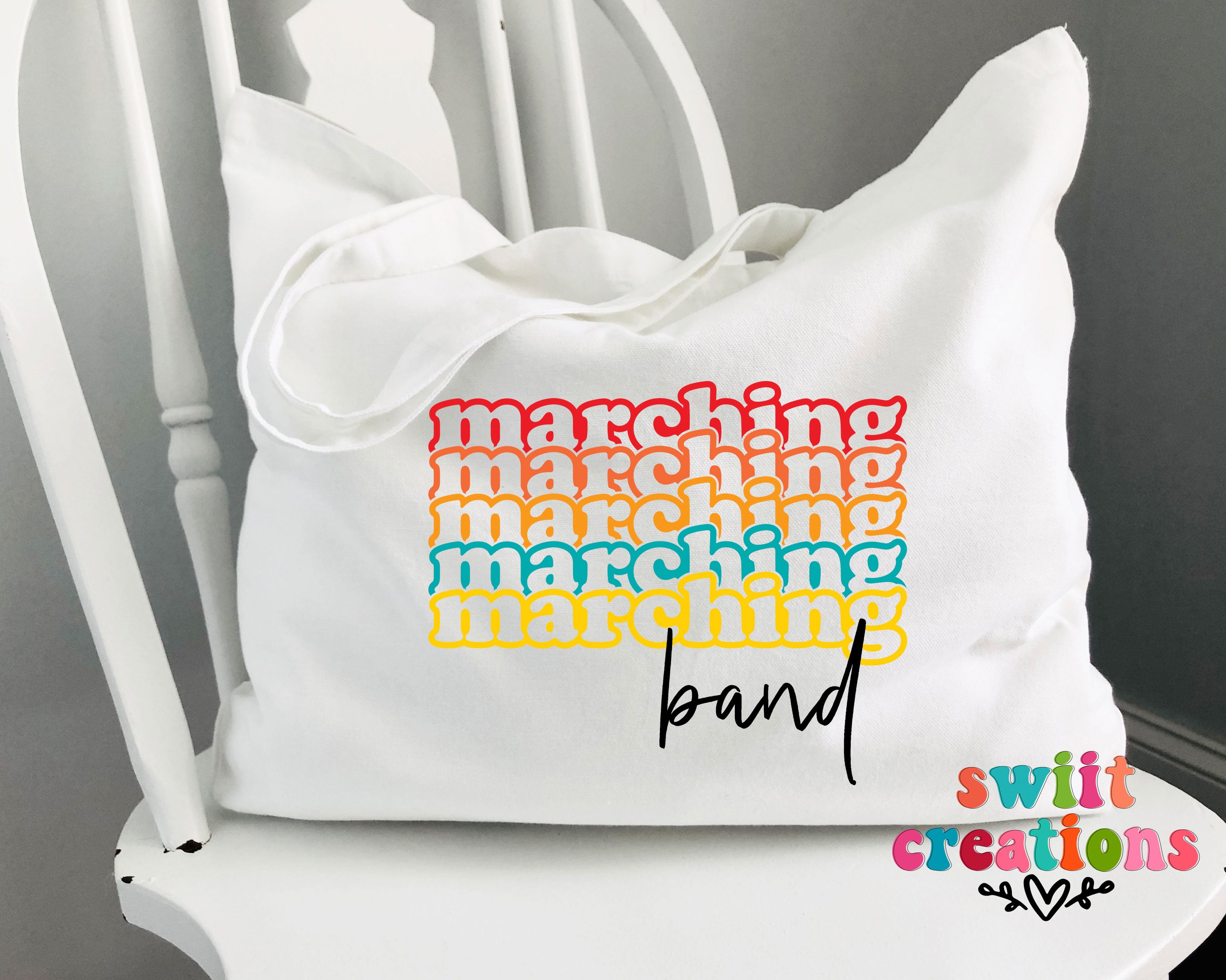 Band Large Canvas Tote