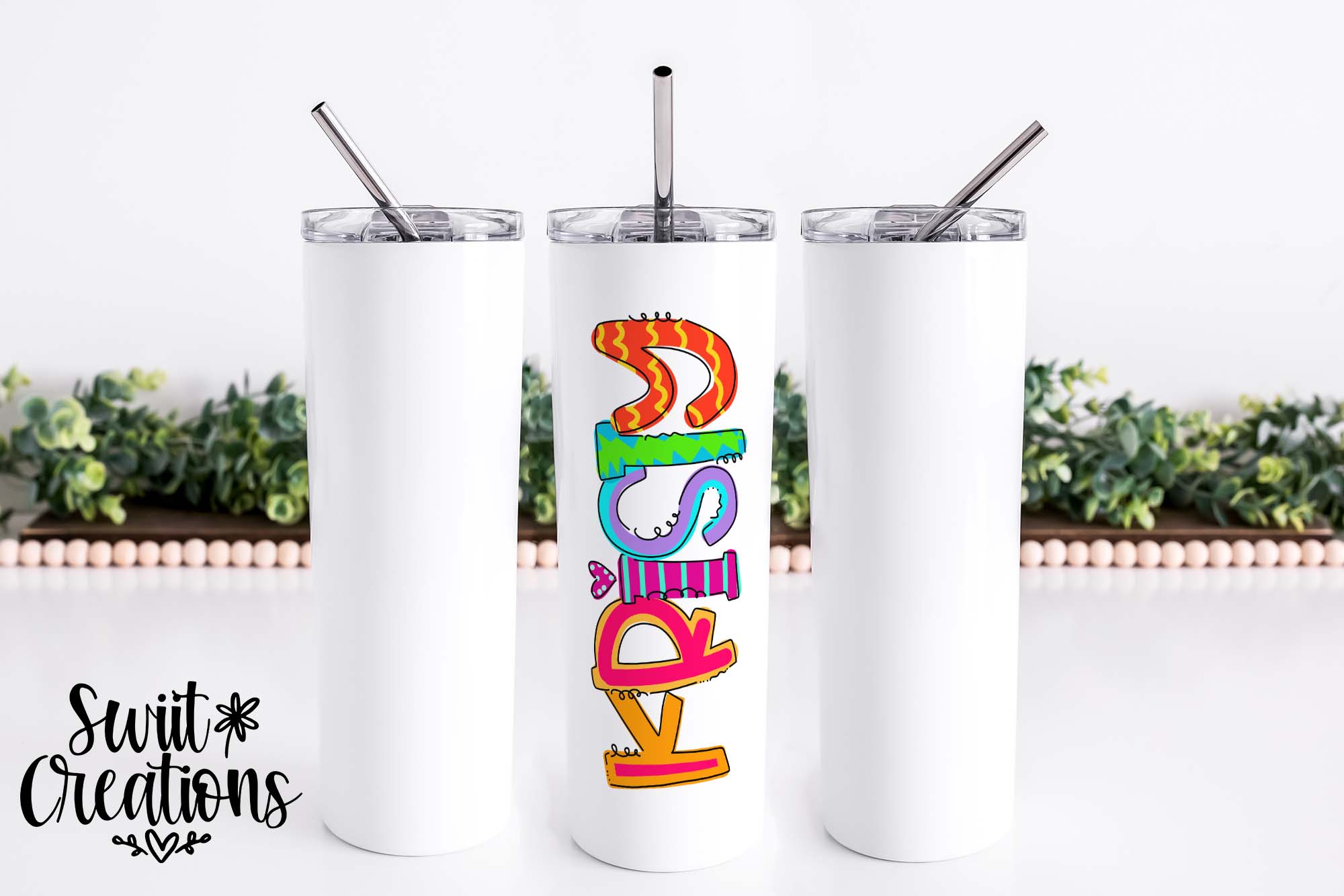 Doodle Font Personalized Tumbler (T051)