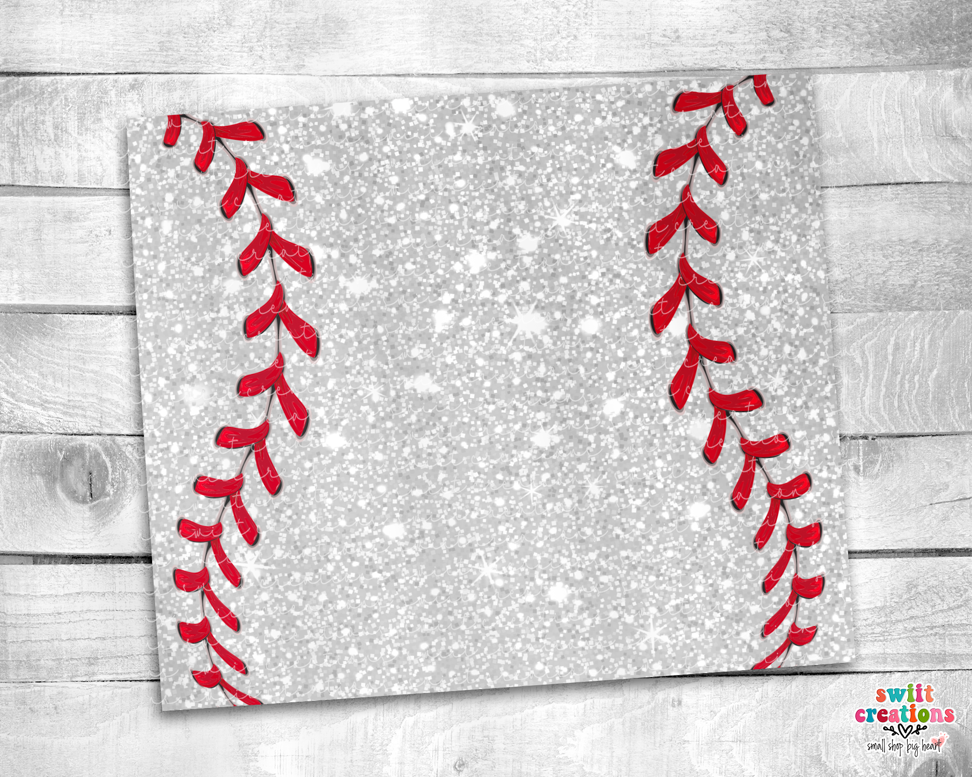 Baseball Faux Glitter Tumbler (T399)