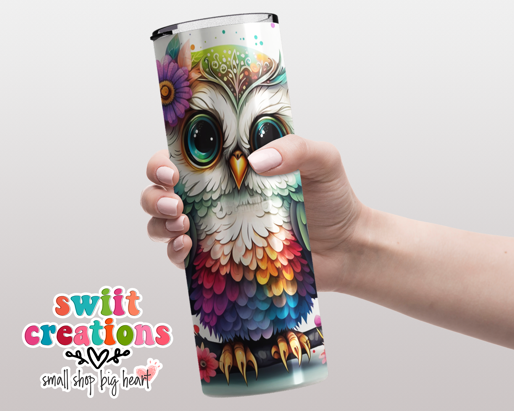 Floral Owl Tumbler (T406)
