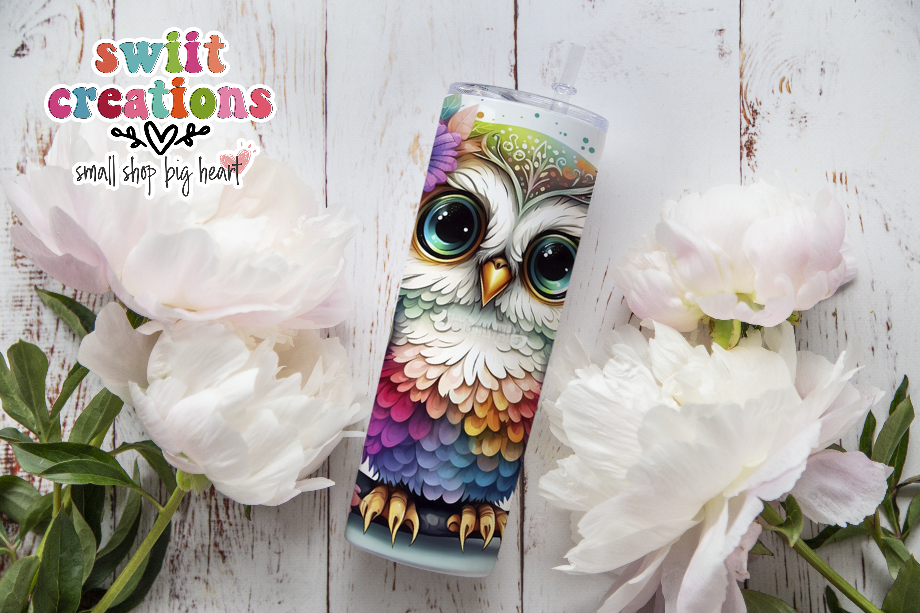 Floral Owl Tumbler (T406)