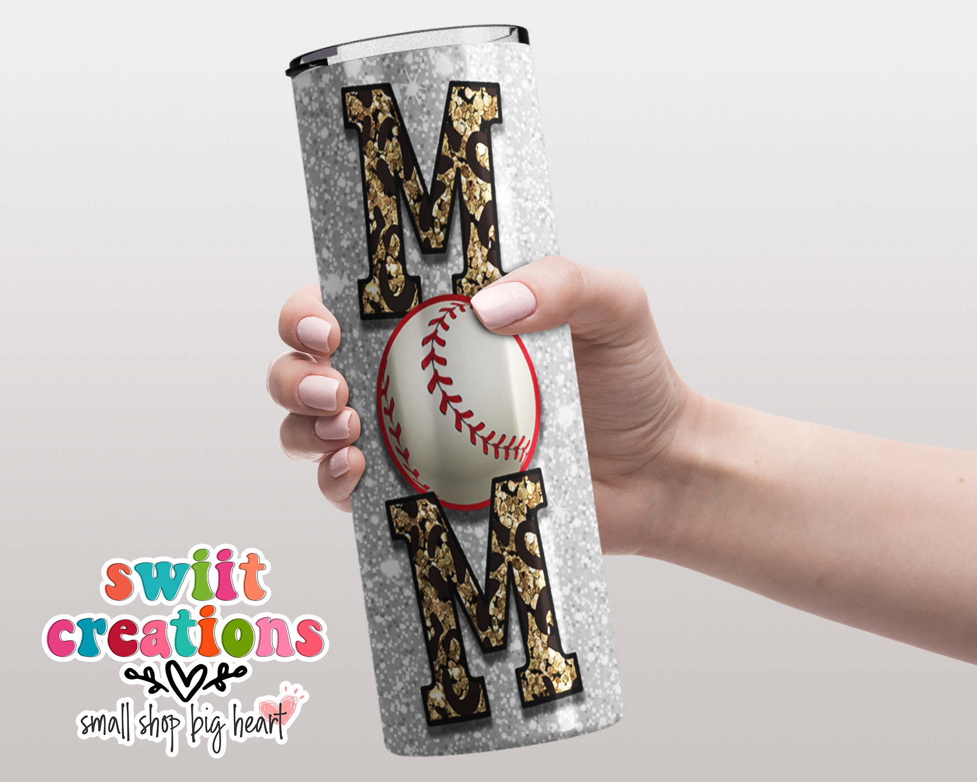Baseball Mom Glitter Tumbler (T270)