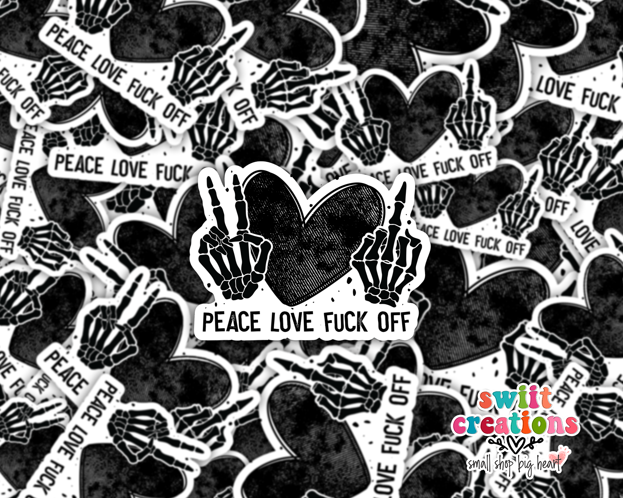 Peace Love Fuck Off Waterproof Sticker SS122