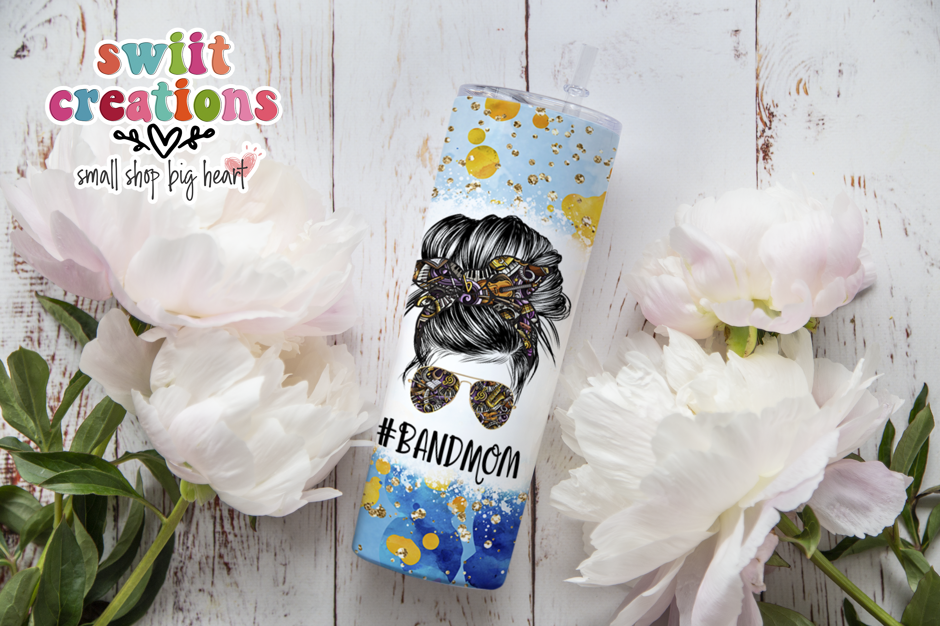 Band Mom Blue and Gold Tumbler (T026)
