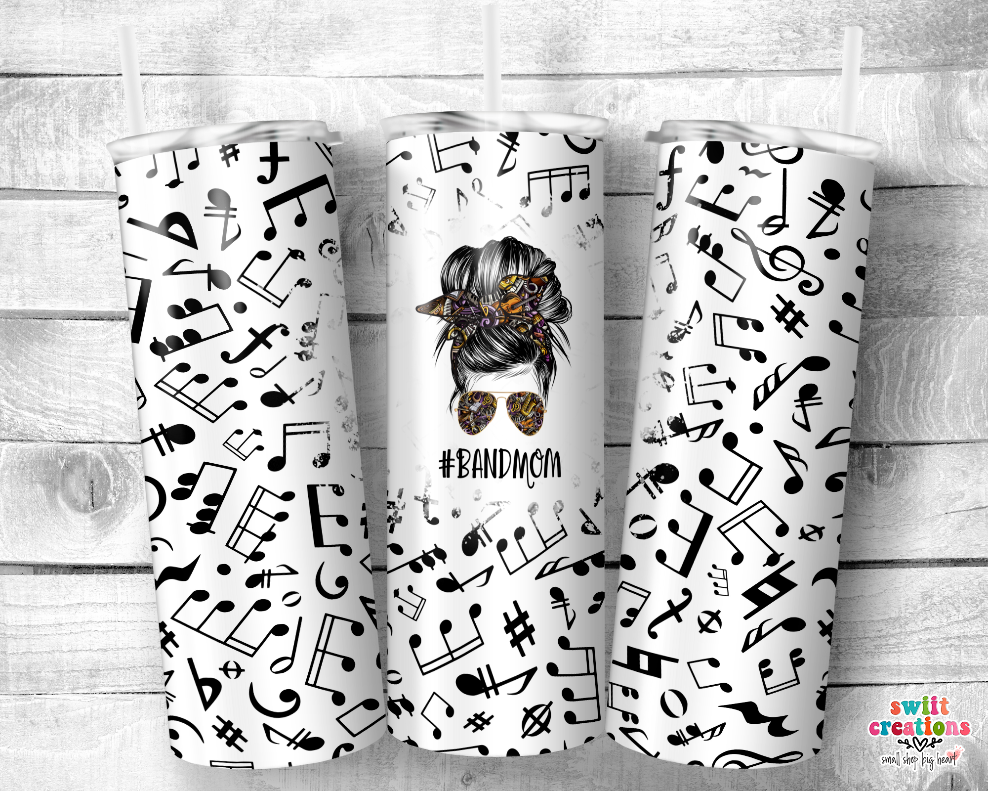 Band Mom Music Notes Tumbler (T032)
