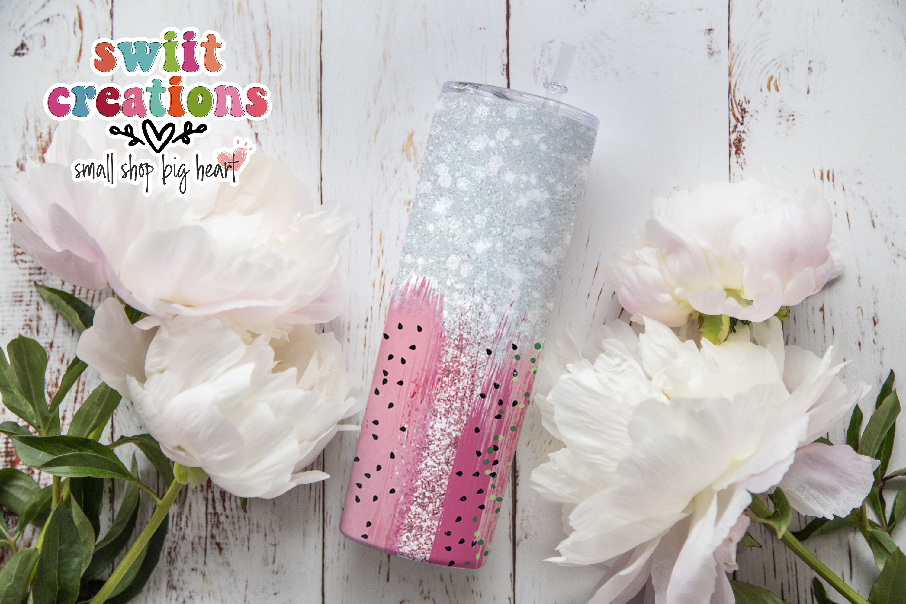 Watermelon Glitter Tumbler (T195)