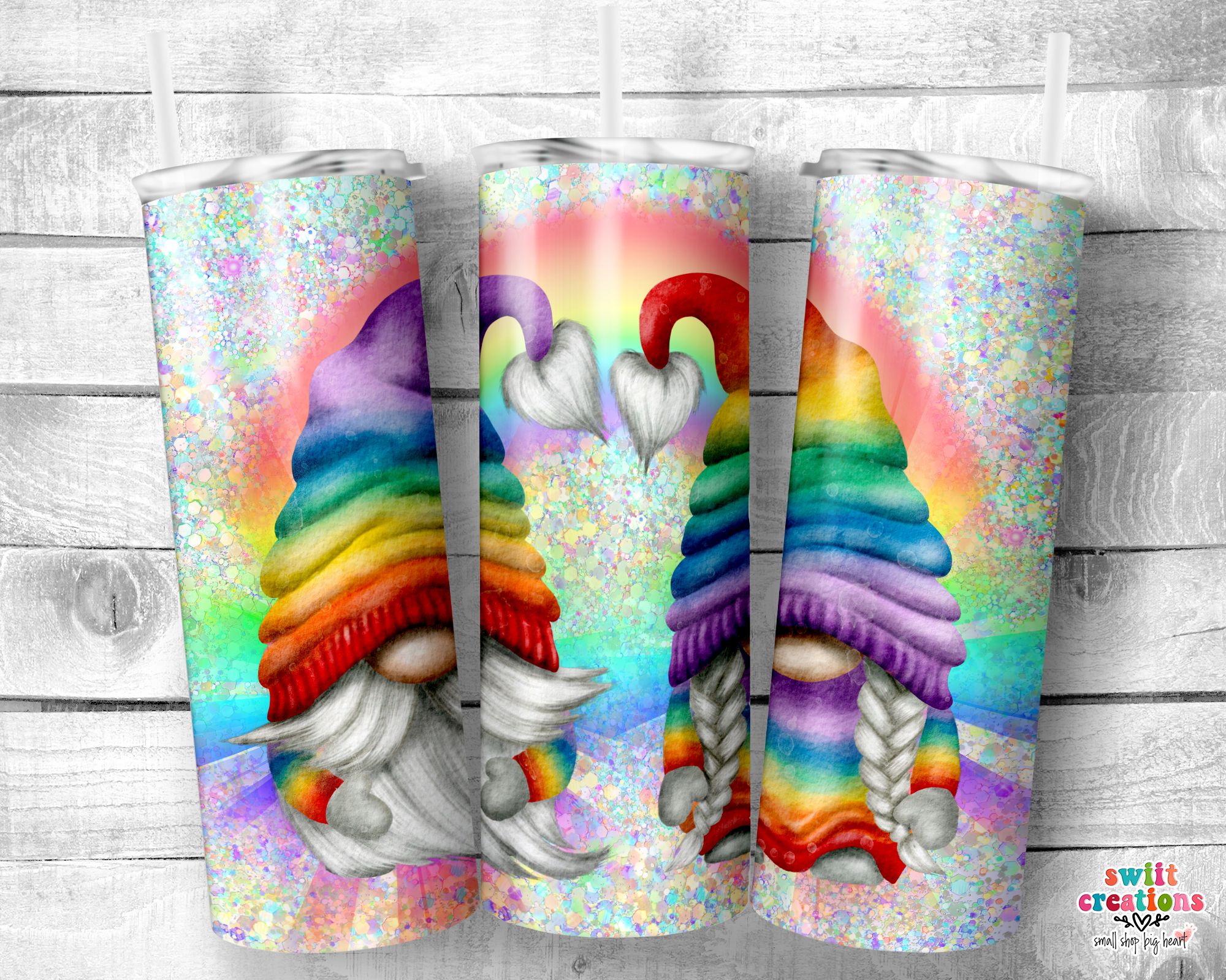 Rainbow Gnome Tumbler (T231)