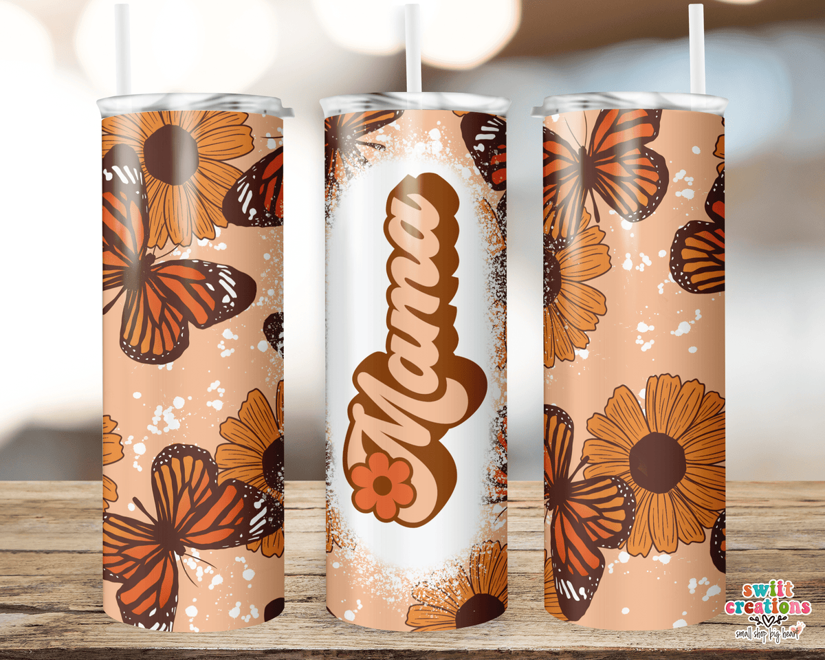 Butterfly Mom Retro Tumbler (T320) - Swiit Creations