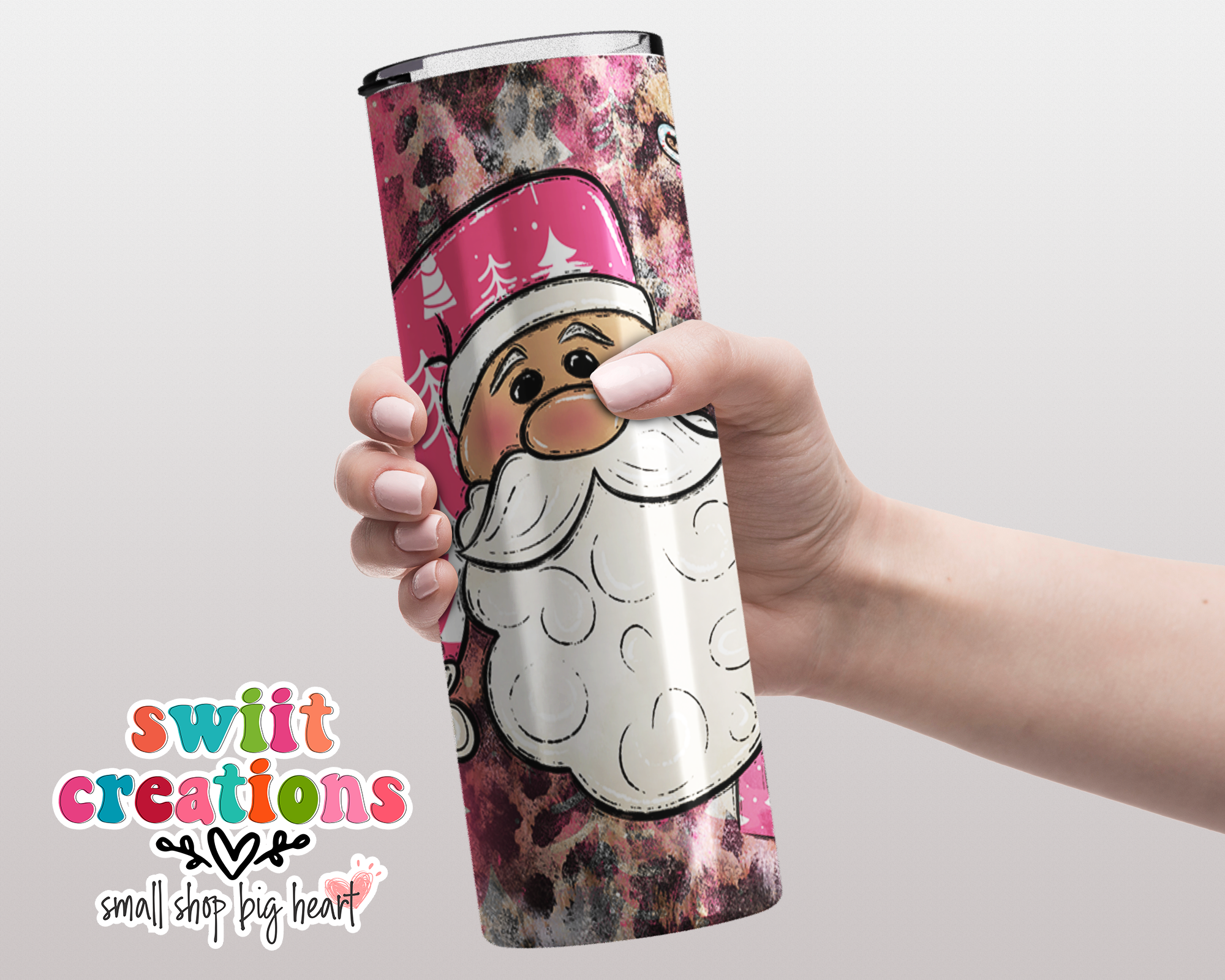 Pink Santa Tumbler (T317)