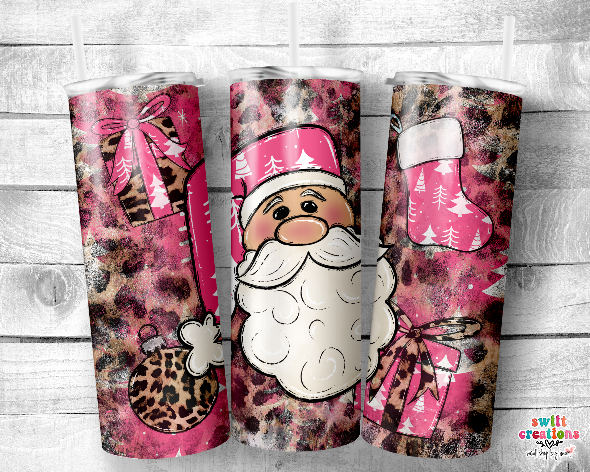 Pink Santa Tumbler (T317)