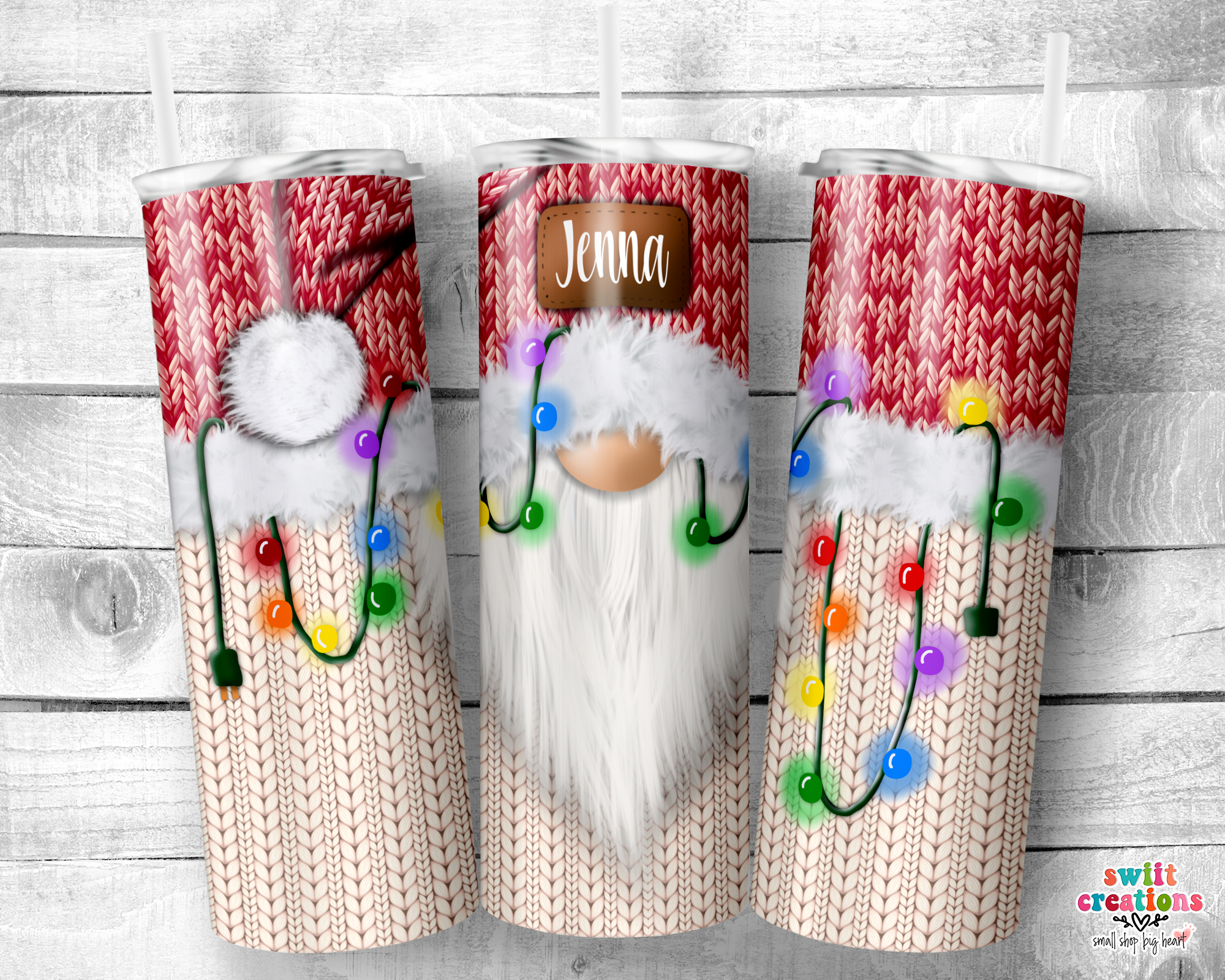 Christmas Lights Gnome Tumbler (T306)