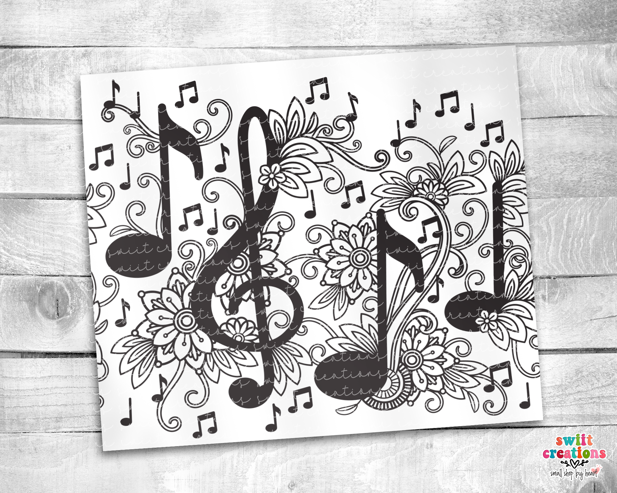 Floral Music Tumbler (T272)