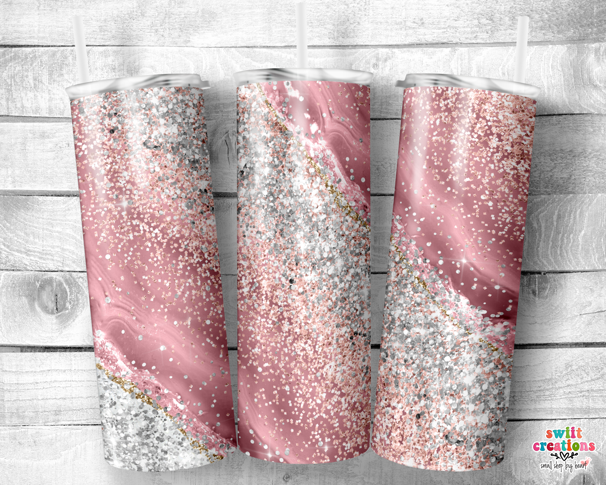 Pink Glitter Tumbler (T177)