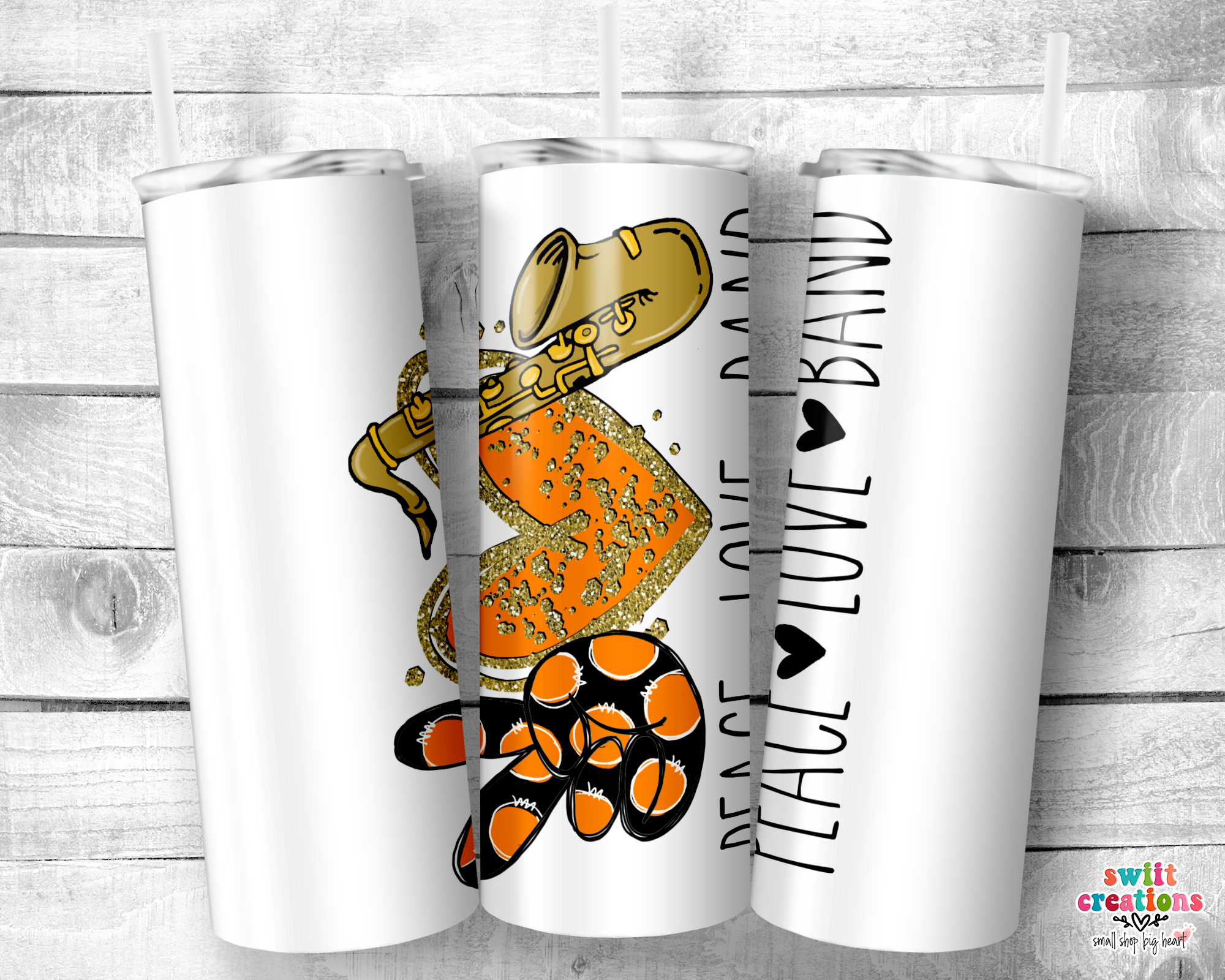 Peace Love Saxophone Tumbler (T264)