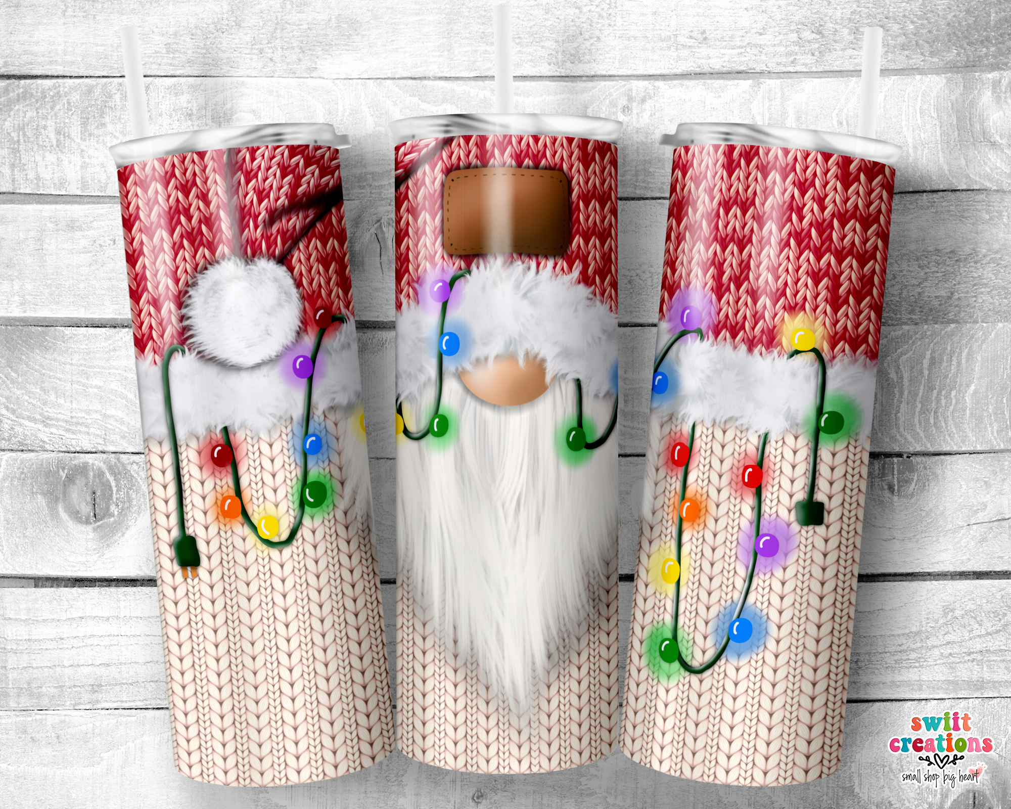Christmas Lights Gnome Tumbler (T306)