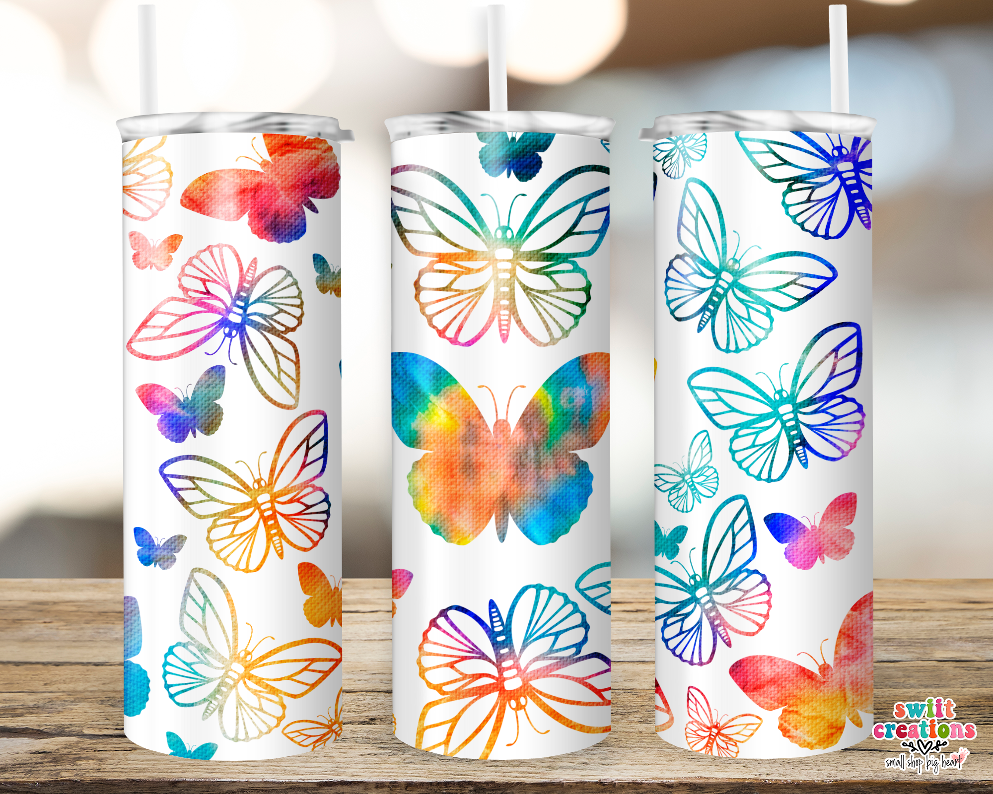 Colorful Butterfly Tumbler (T175)