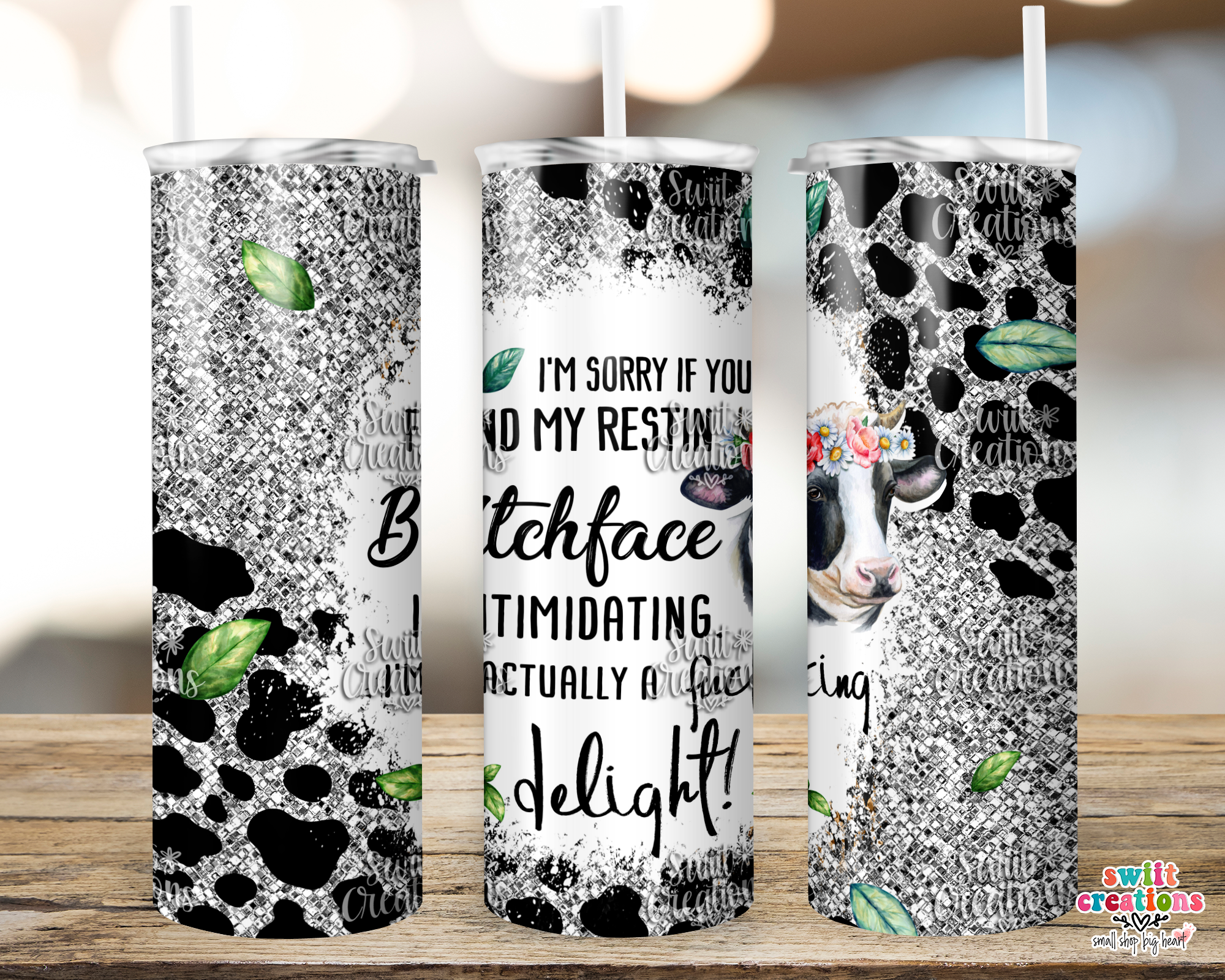 Cow Resting Bitchface Tumbler (T048)