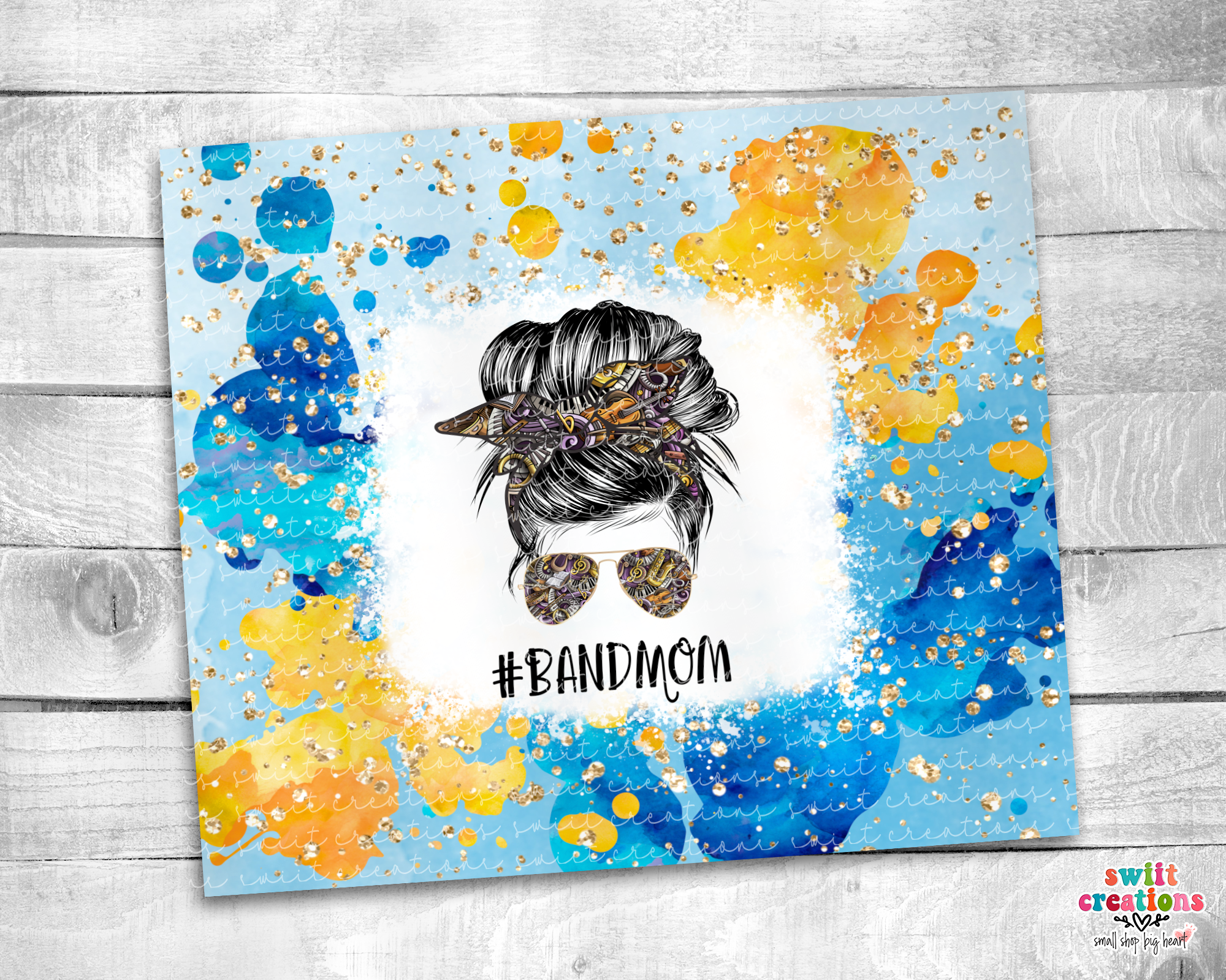 Band Mom Blue and Gold Tumbler (T026)