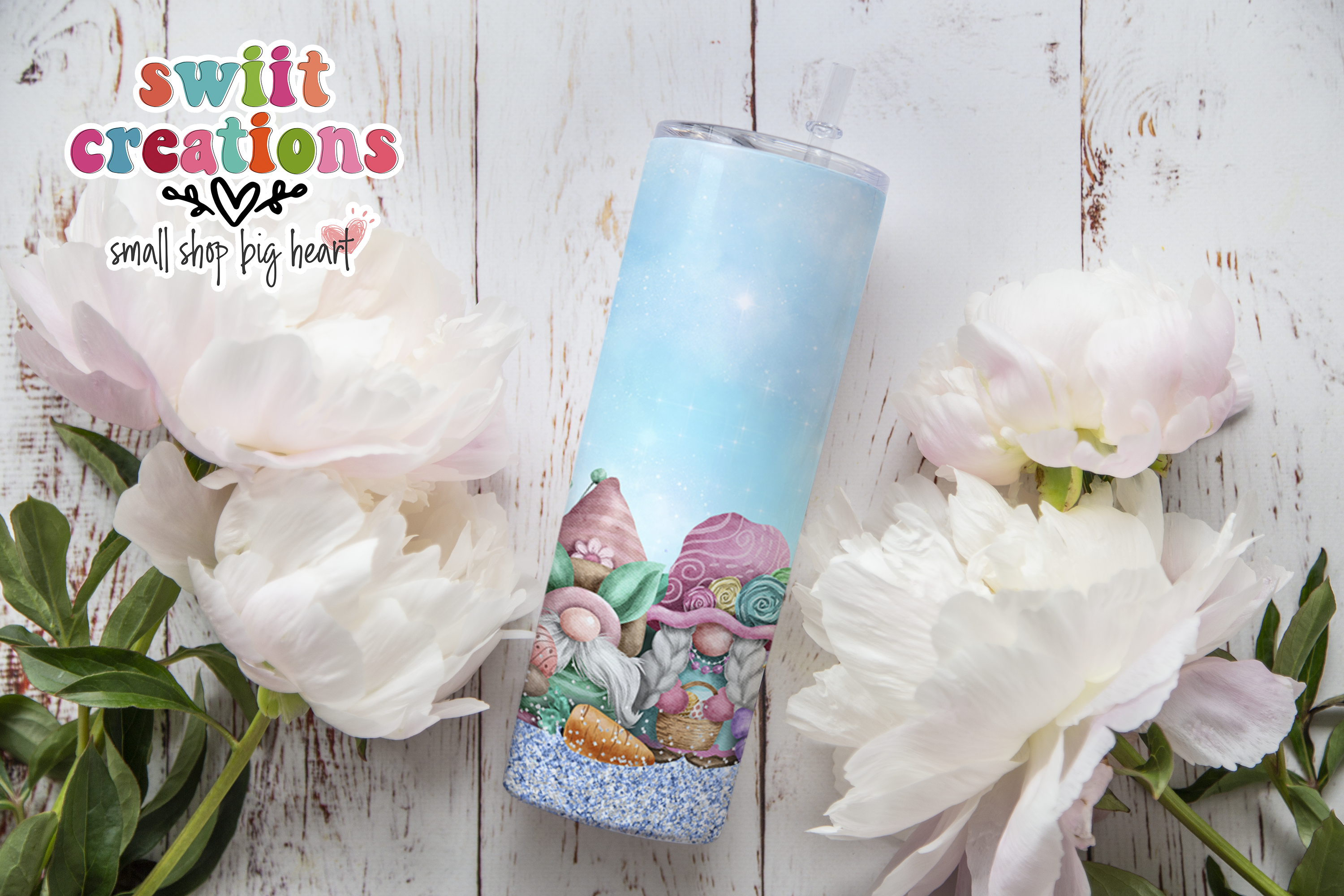 Blue Sky Easter Gnome Tumbler (T171)