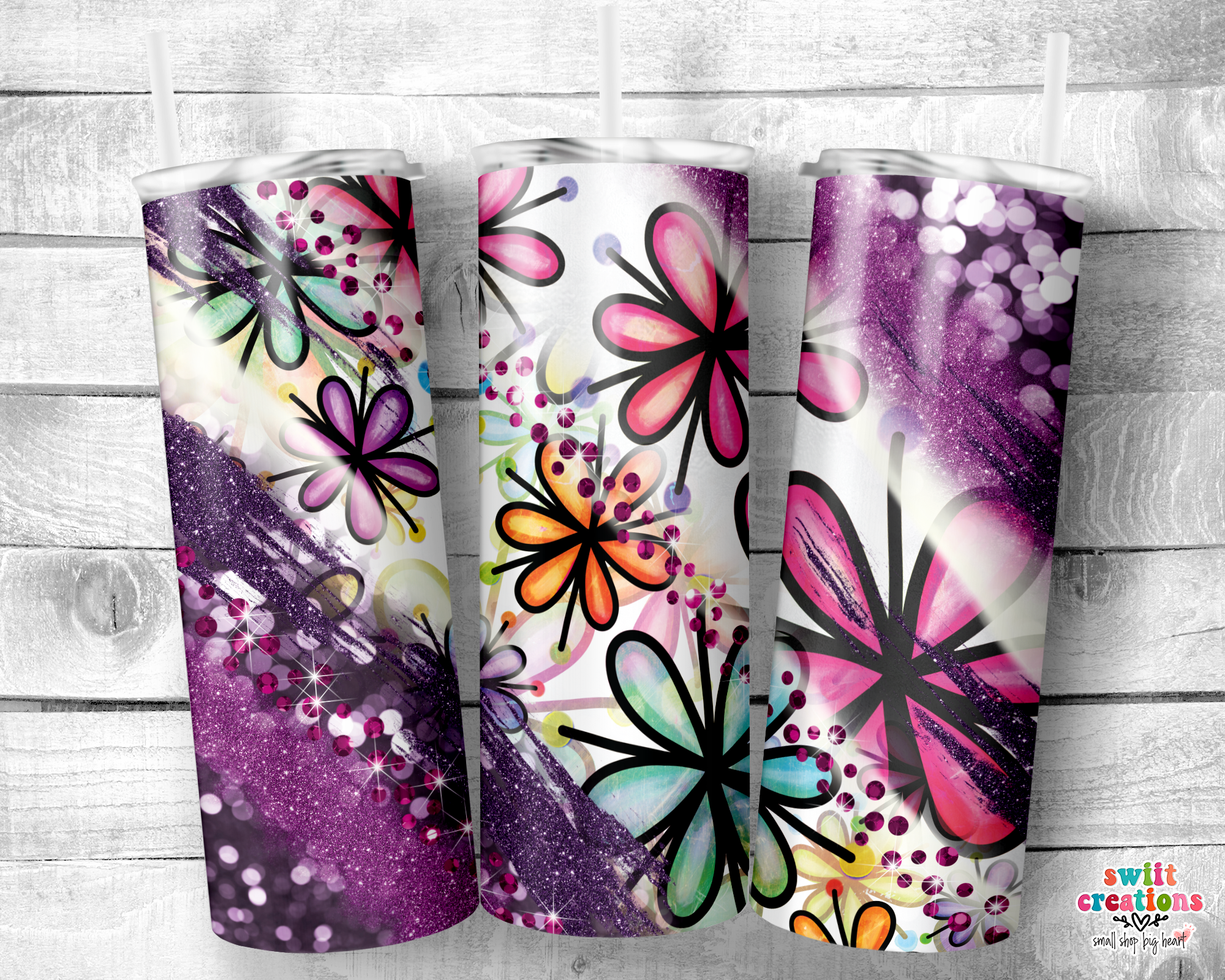 Purple Daisy Tumbler (T181)