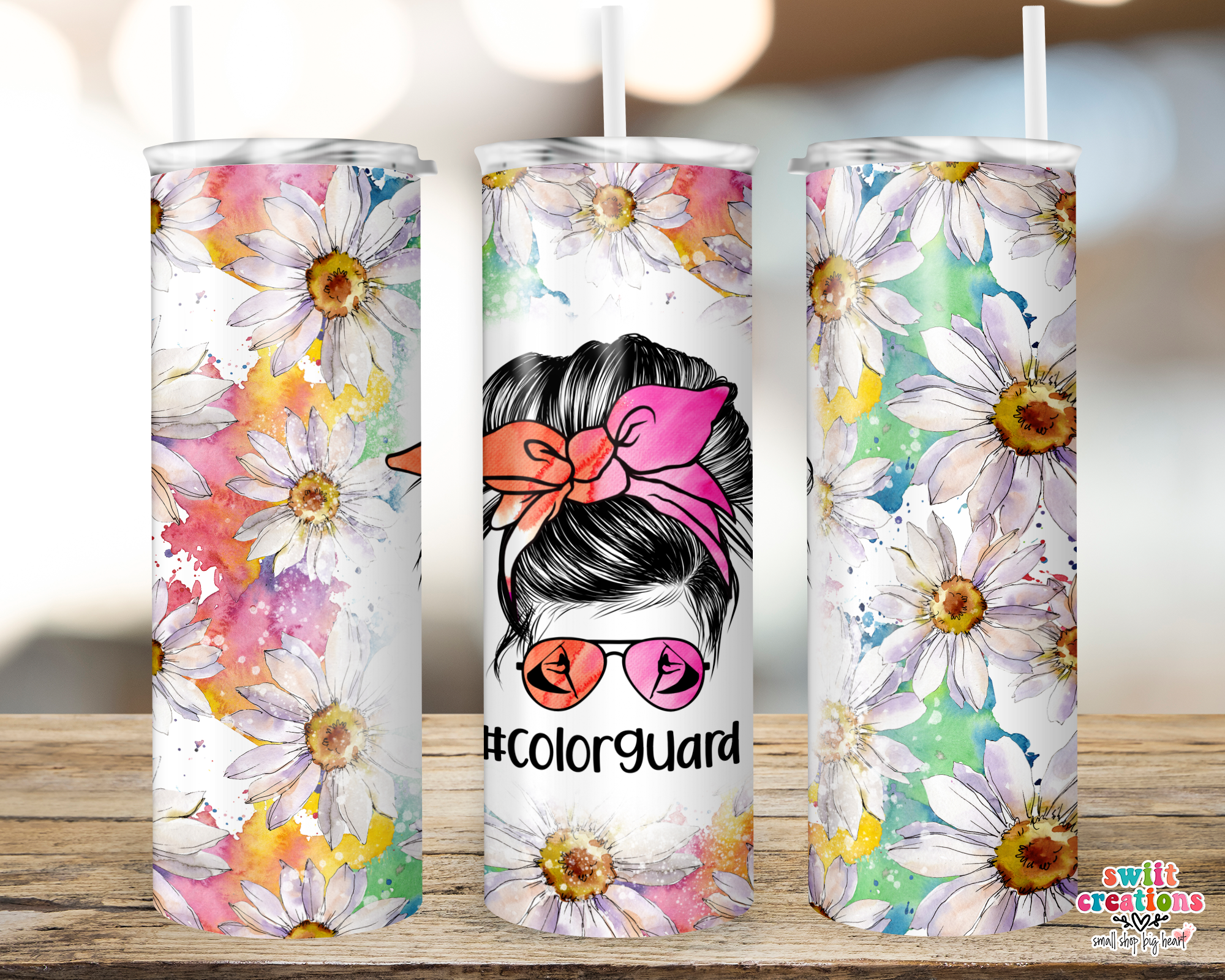 Floral Color Guard Mom Tumbler (T243)