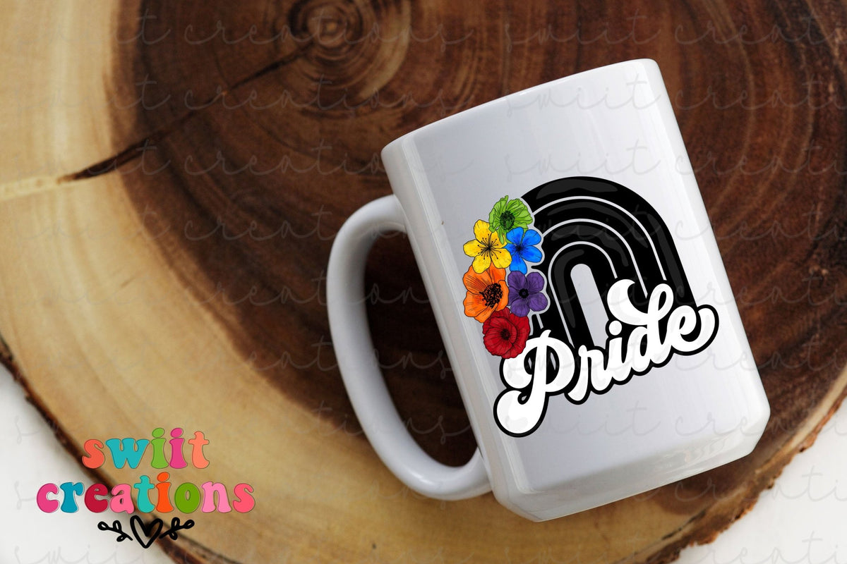 Pride Floral Rainbow Ceramic Coffee Mug - Swiit Creations