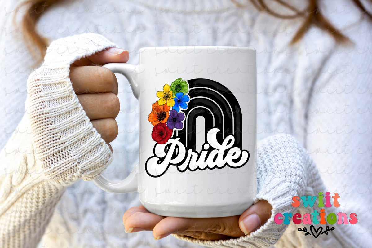 Pride Floral Rainbow Ceramic Coffee Mug - Swiit Creations